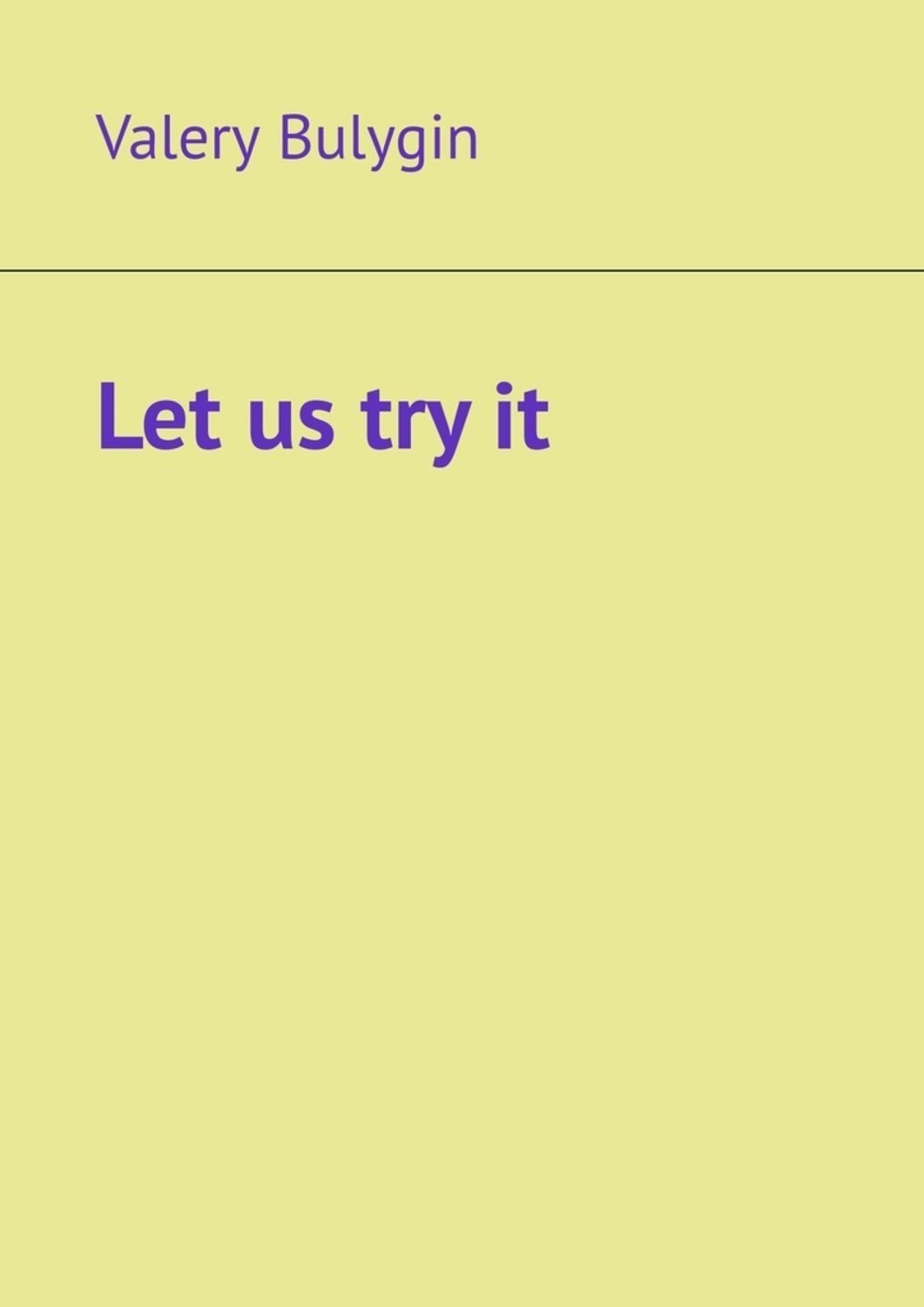 Обложка книги «Let us try it»