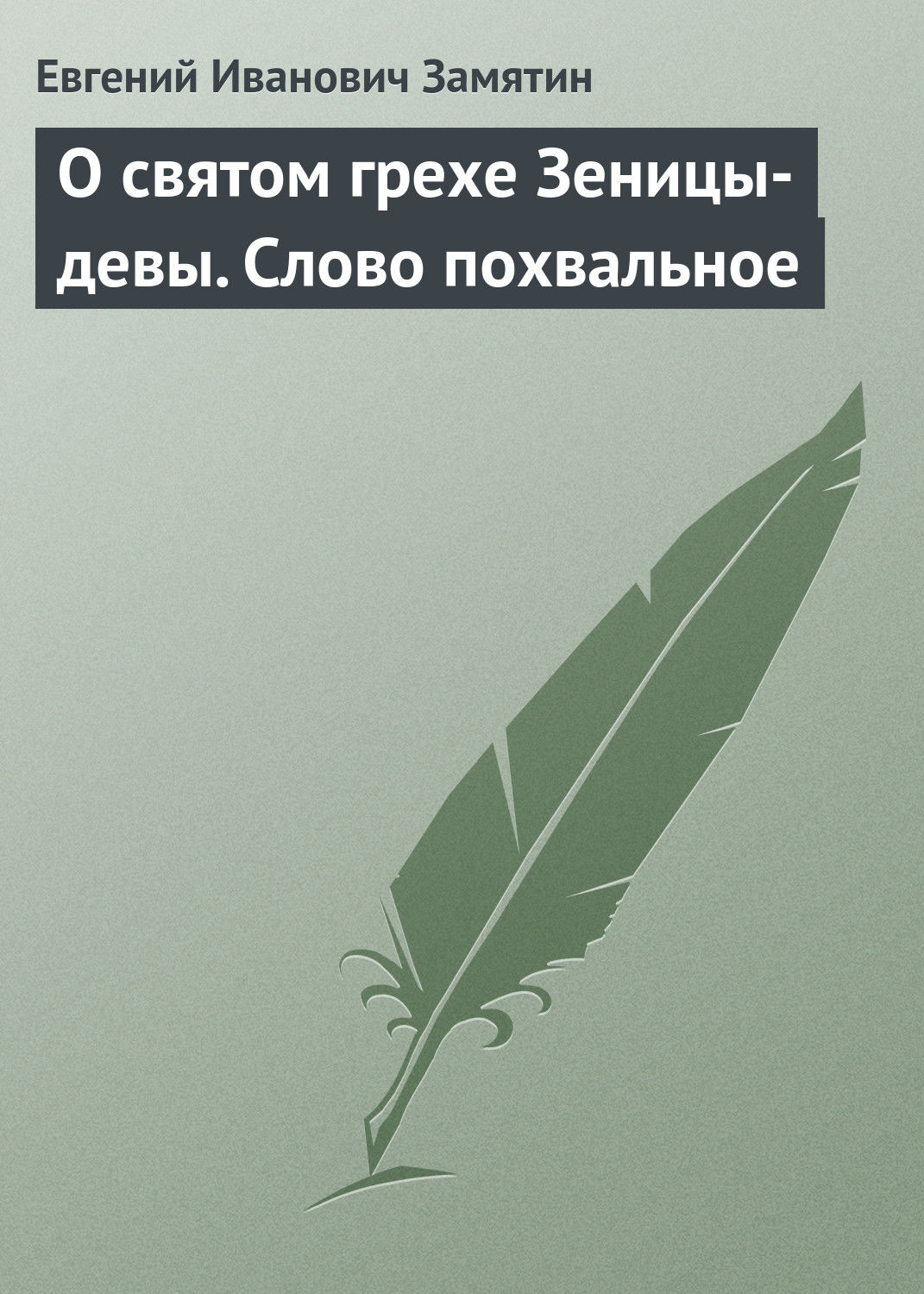 Обложка книги «О святом грехе Зеницы-девы. Слово похвальное»