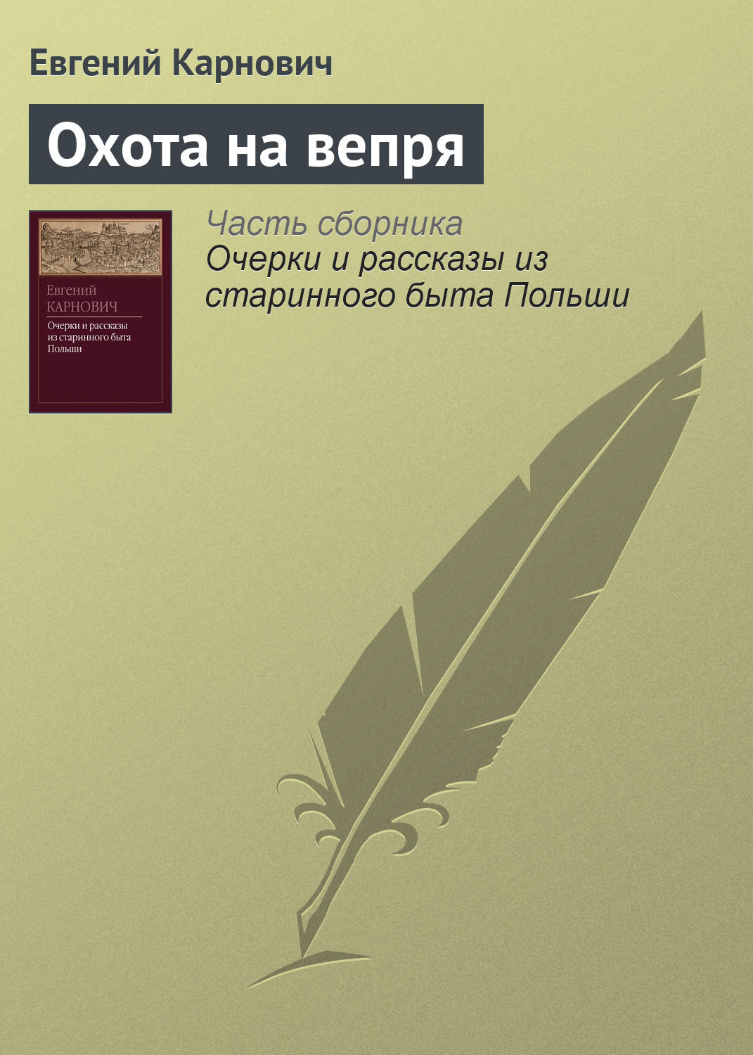 Обложка книги «Охота на вепря»