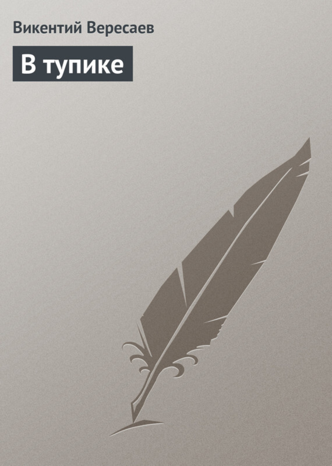 Обложка книги «В тупике»