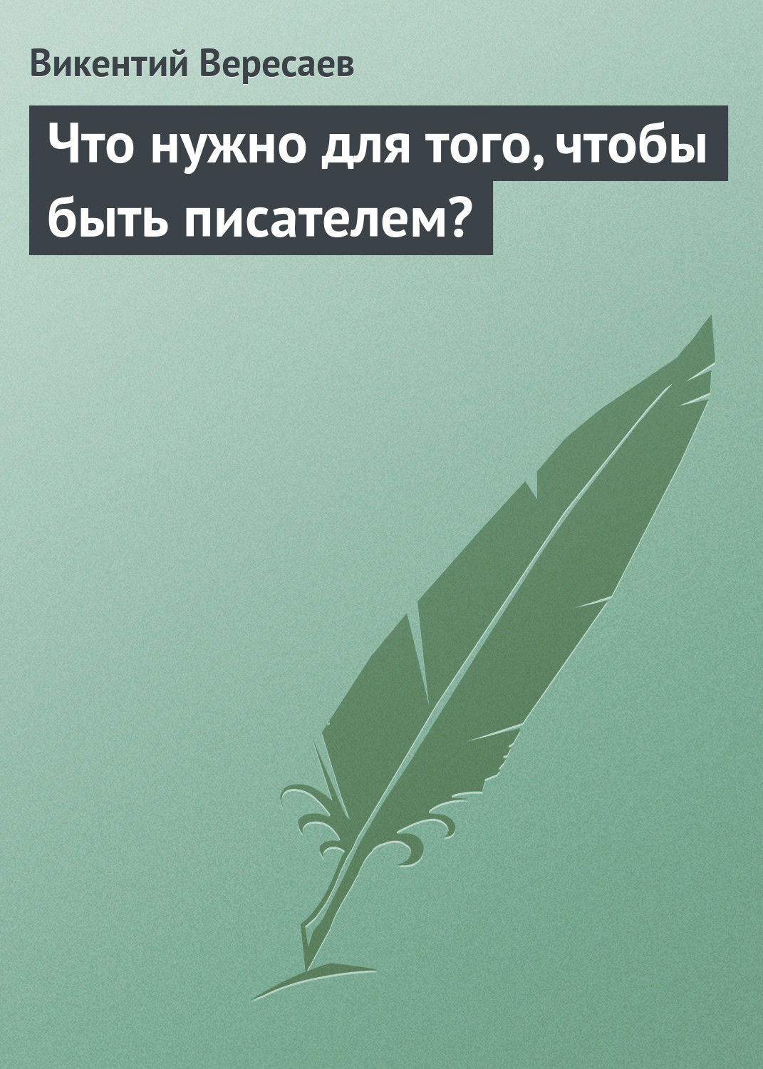 Обложка книги «Что нужно для того, чтобы быть писателем?»