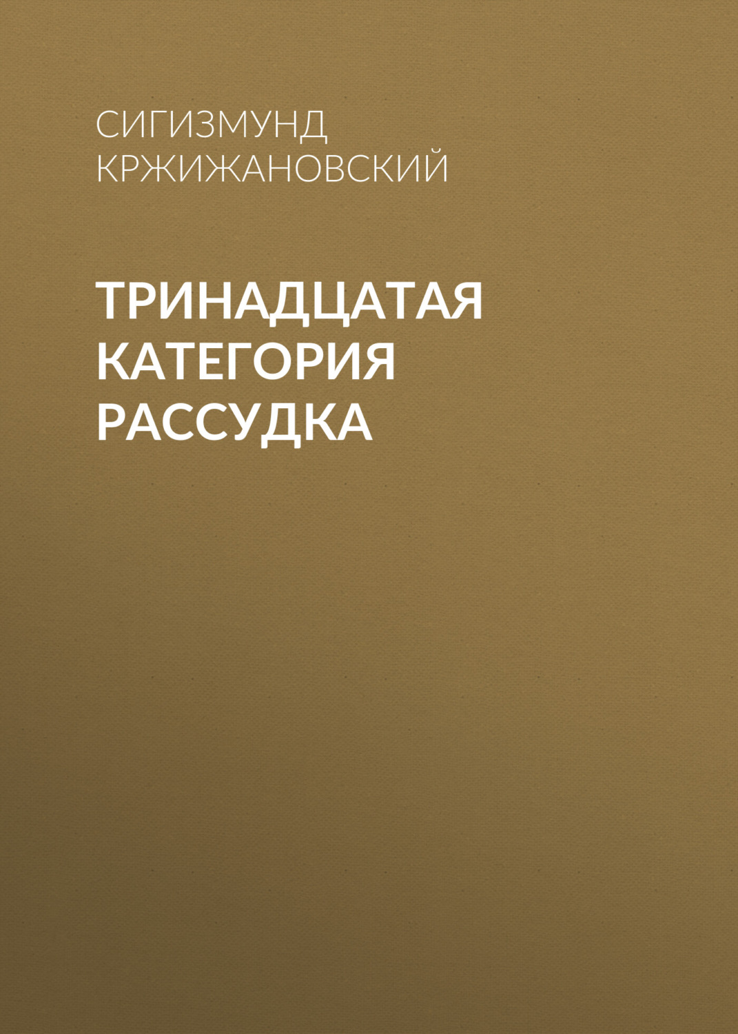 Обложка книги «Тринадцатая категория рассудка»