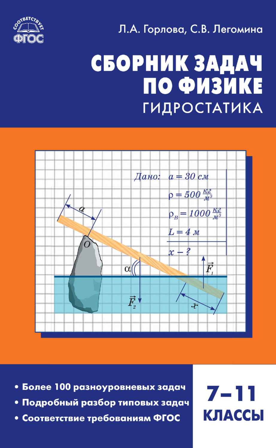 Обложка книги «Сборник задач по физике. Гидростатика. 7–11 классы»