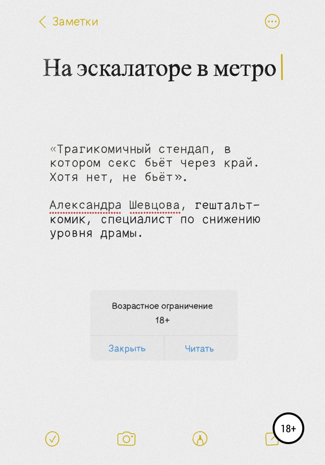 Обложка книги «На эскалаторе в метро»
