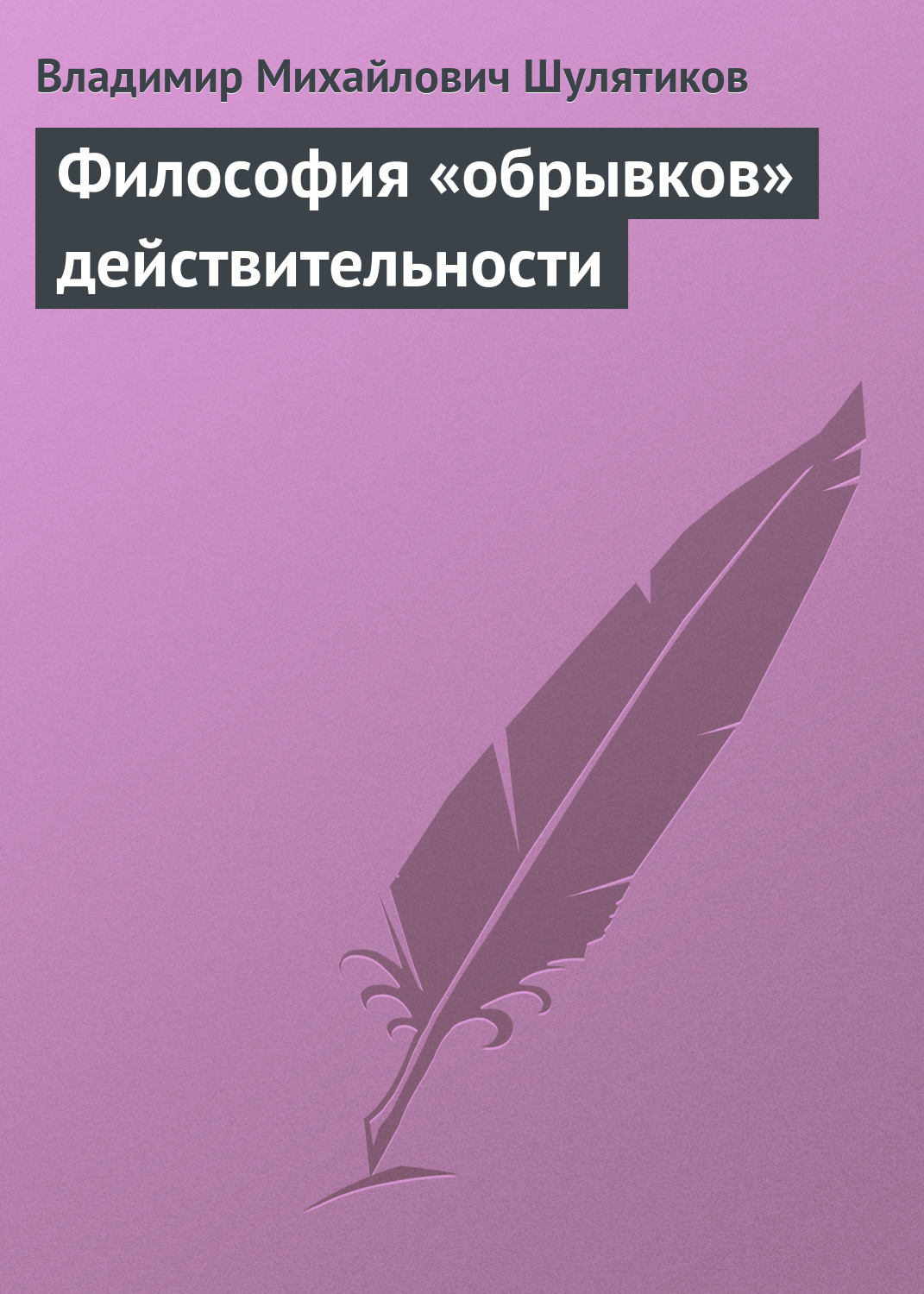 Обложка книги «Философия «обрывков» действительности»