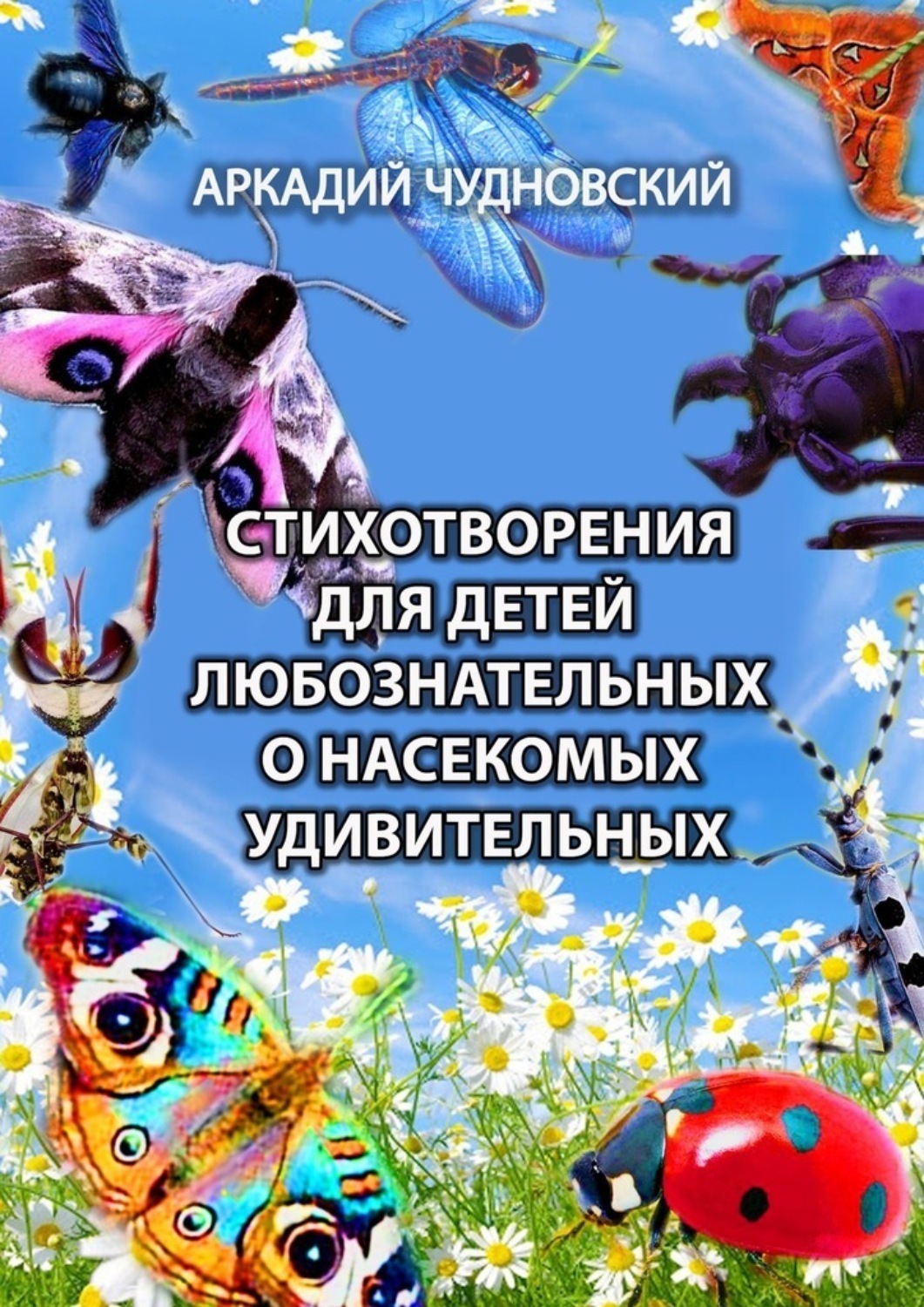 Обложка книги «Стихотворения для детей любознательных о насекомых удивительных»