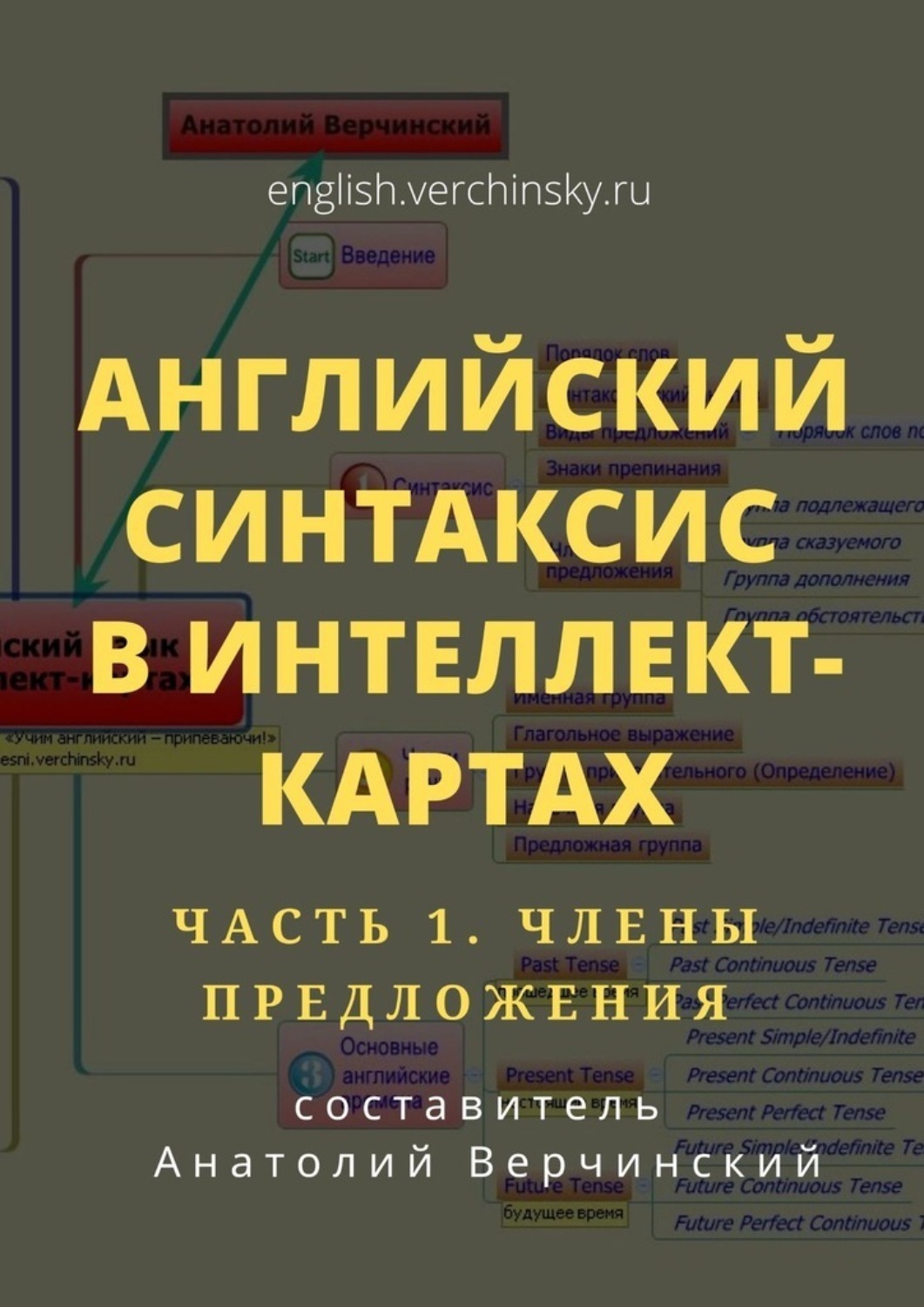Обложка книги «Английский синтаксис в интеллект-картах. Часть 1: члены предложения»