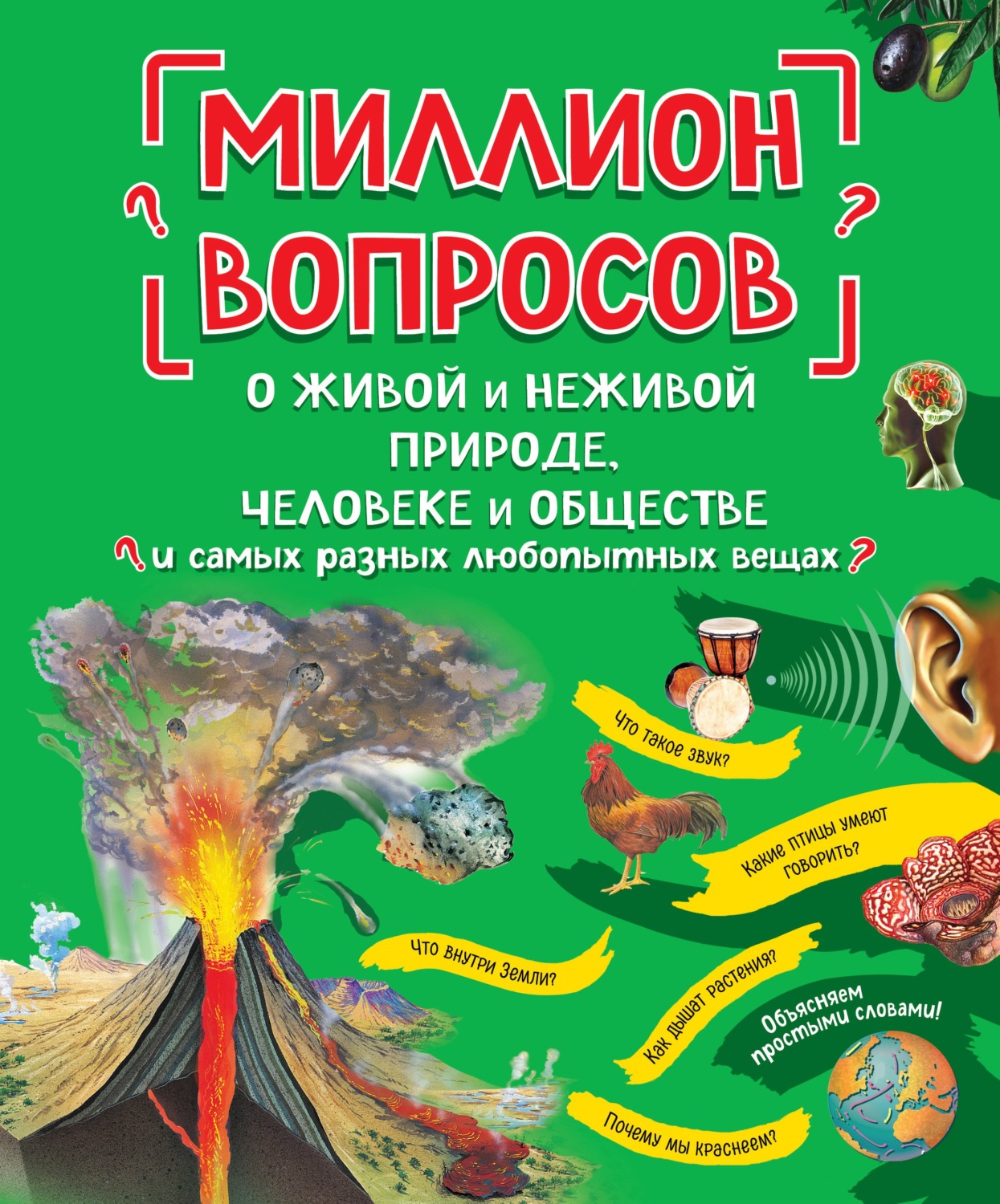 Обложка книги «Миллион вопросов о живой и неживой природе, человеке и обществе и самых разных любопытных вещах»