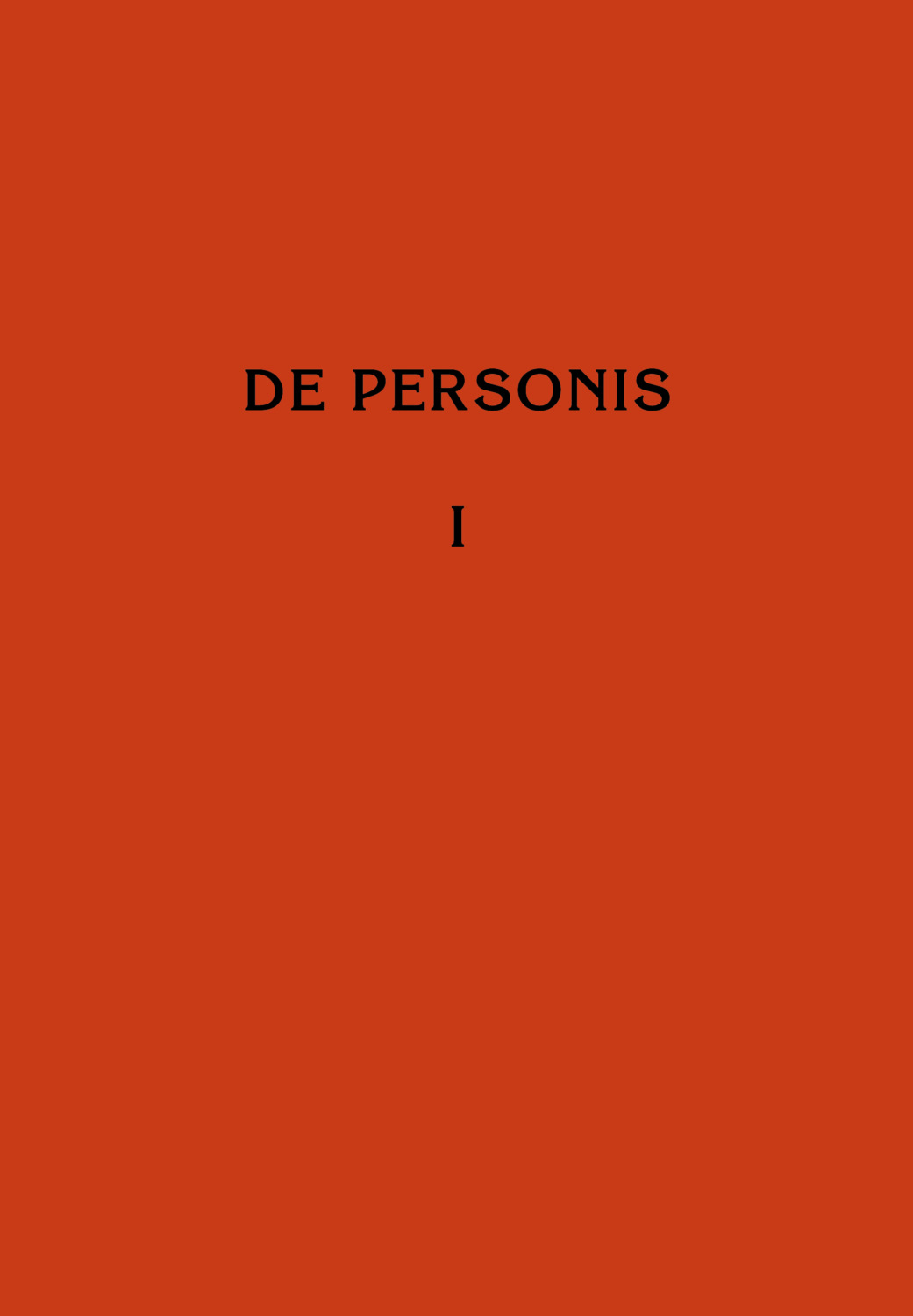 Обложка книги «De Personis / О Личностях. Сборник научных трудов. Том I»
