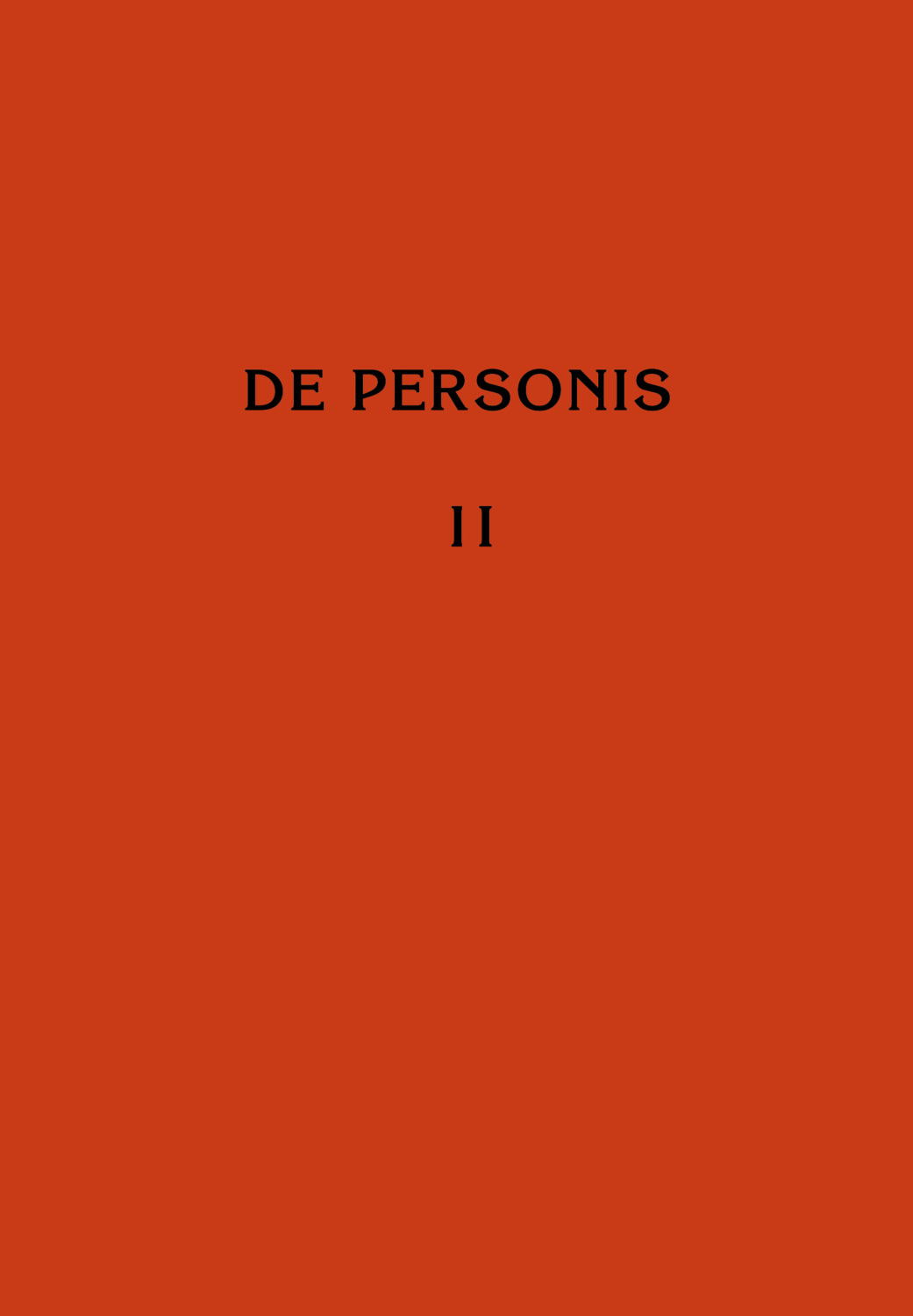Обложка книги «De Personis / О Личностях. Сборник научных трудов. Том II»