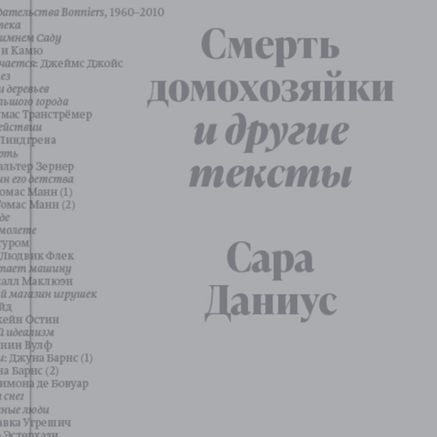 Обложка книги «Смерть домохозяйки и другие тексты»