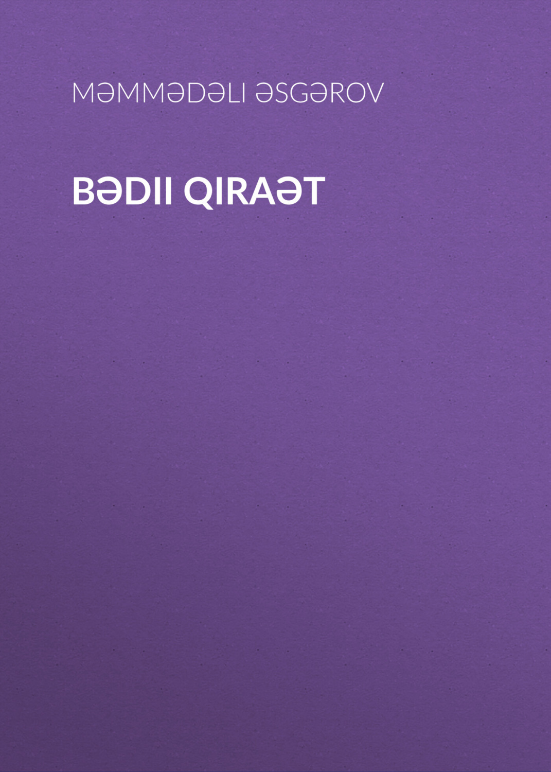 Обложка книги «Bədii qiraət»