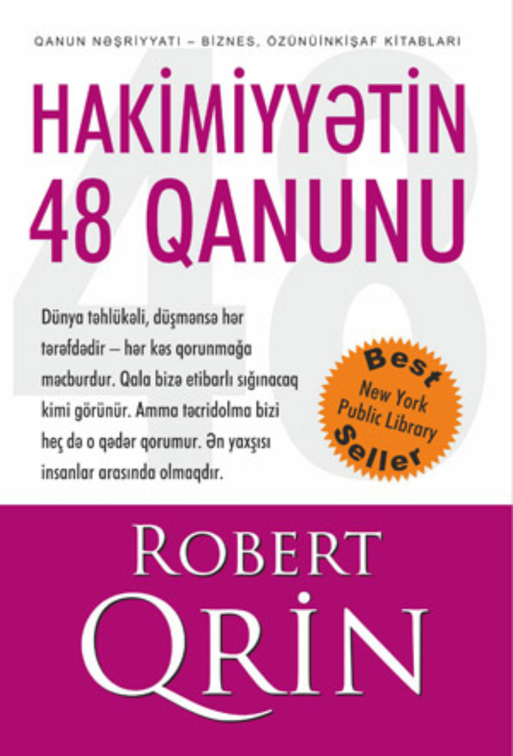 Обложка книги «Hakimiyyətin 48 Qanunu»