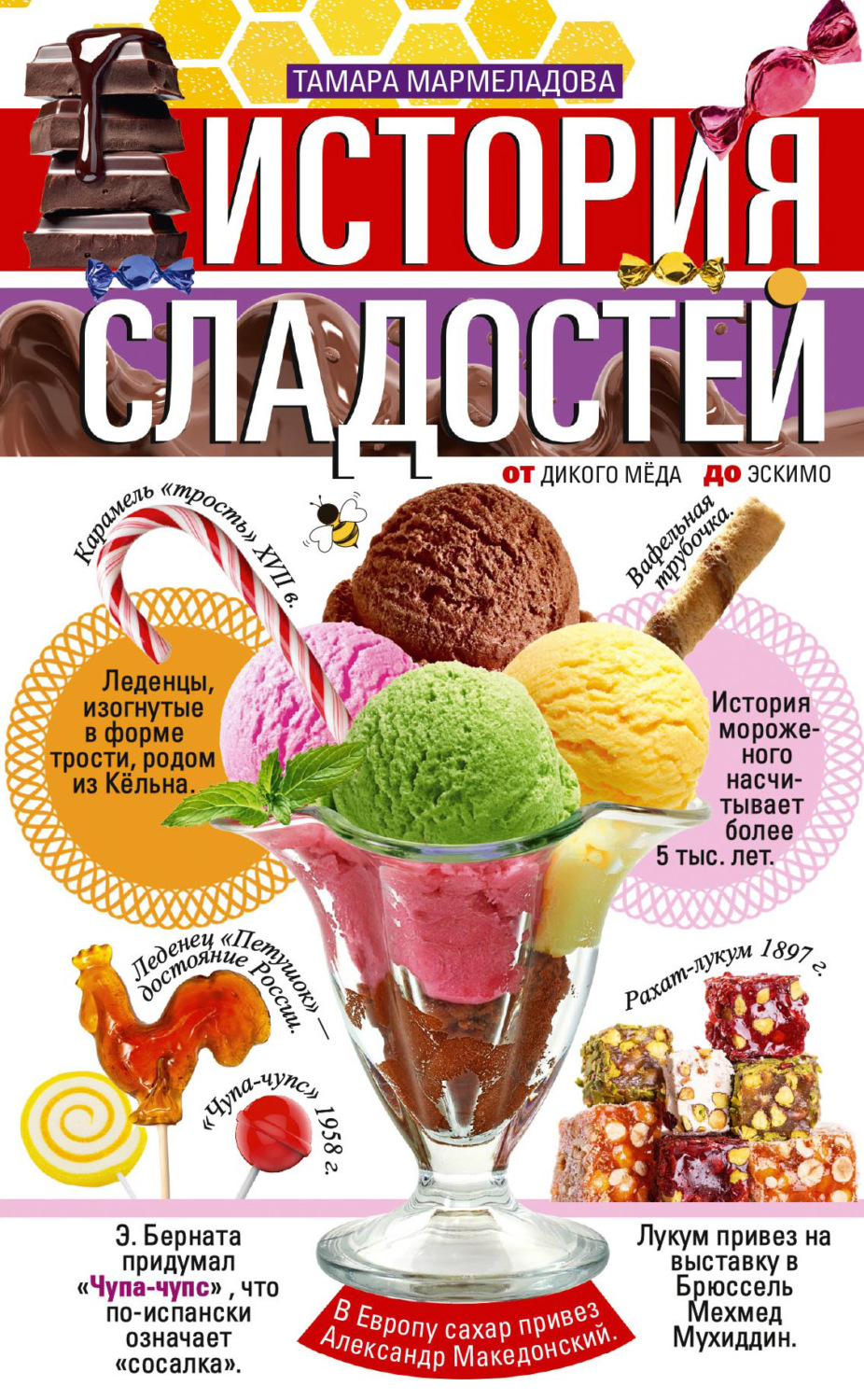 Обложка книги «История сладостей. От дикого мёда до эскимо»