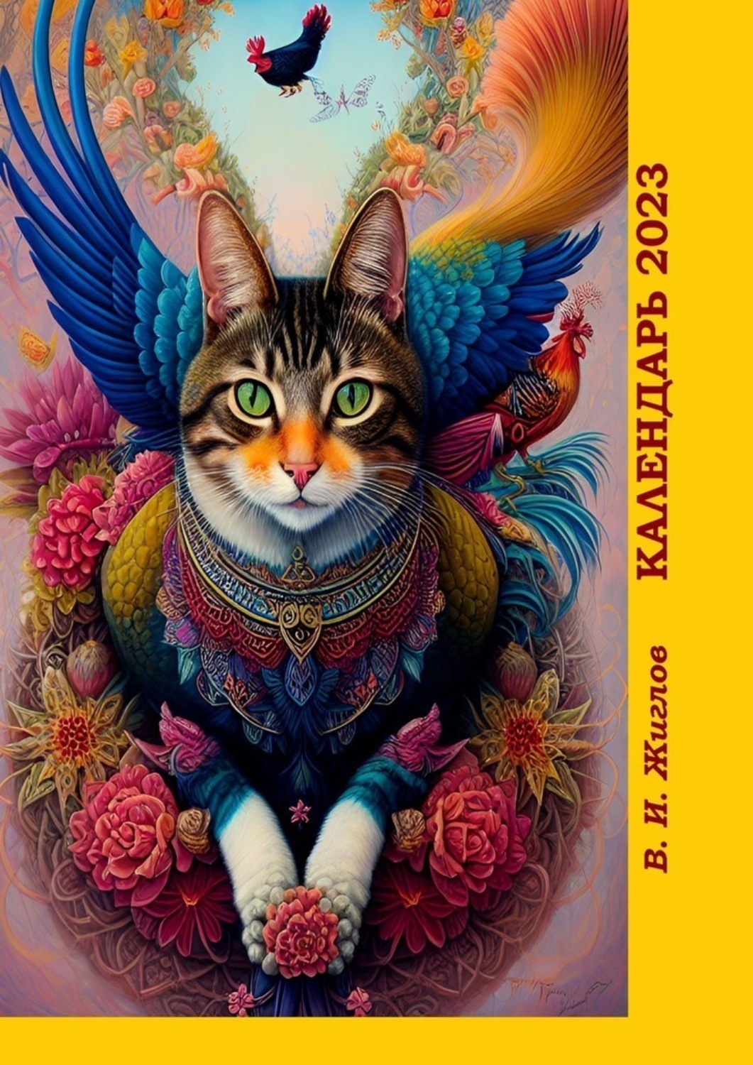 Обложка книги «Календарь-2023. Сказочные химеры–котопетушки»