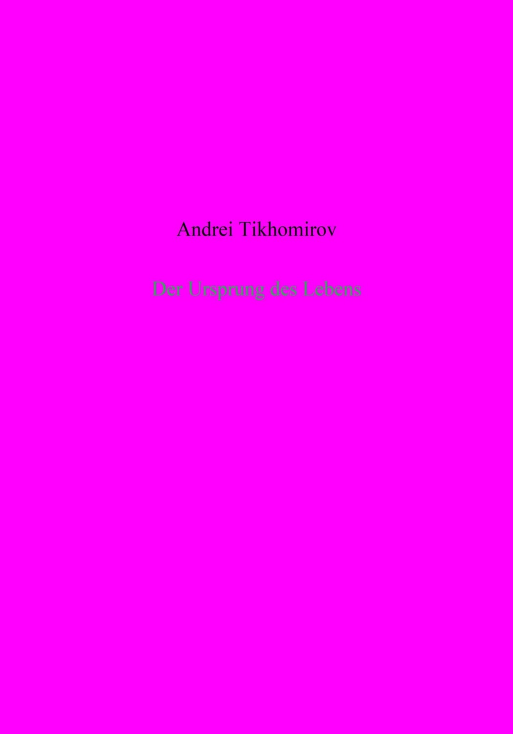 Обложка книги «Der Ursprung des Lebens»