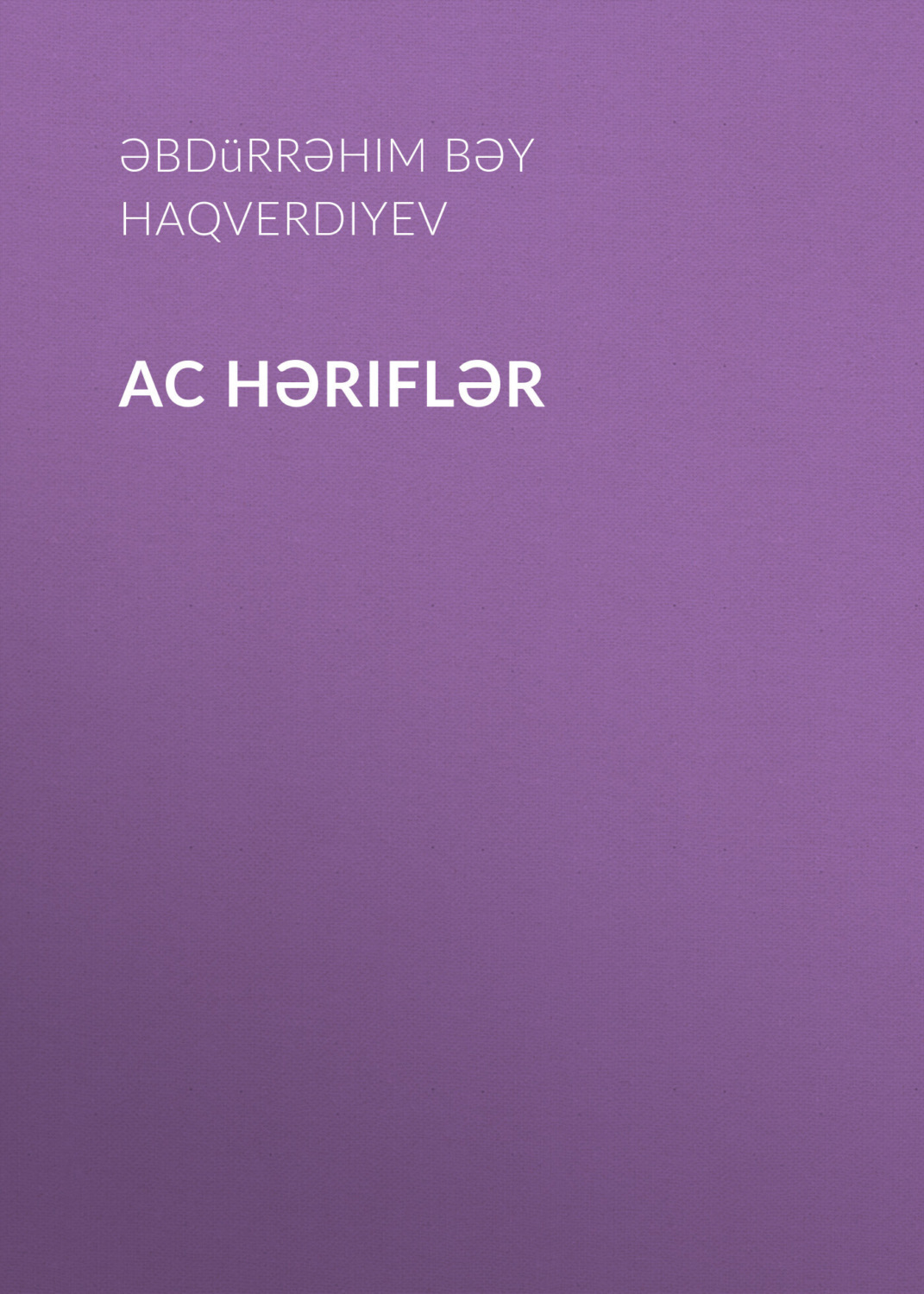 Обложка книги «Ac həriflər»