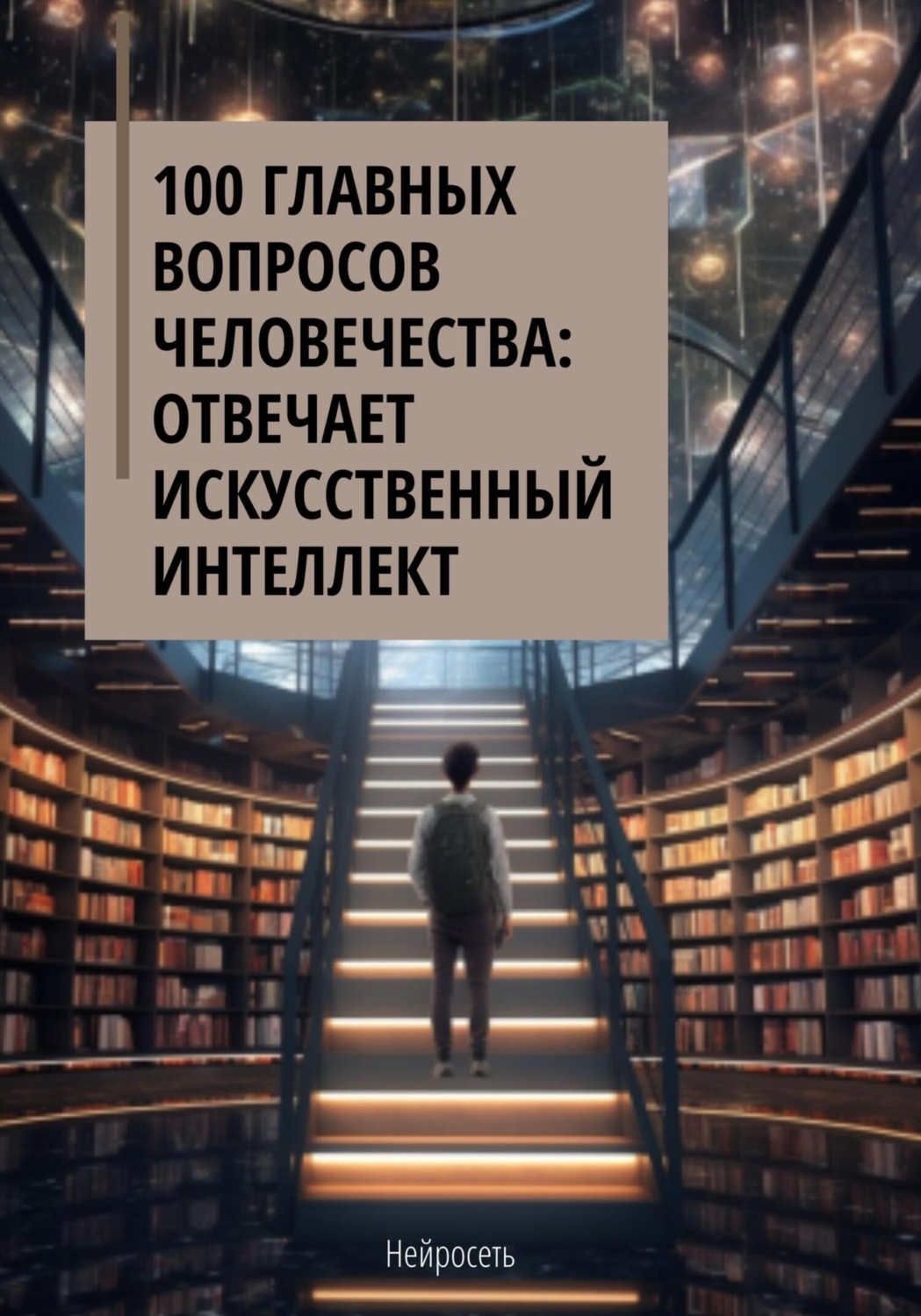 Обложка книги «100 главных вопросов человечества: отвечает искусственный интеллект»