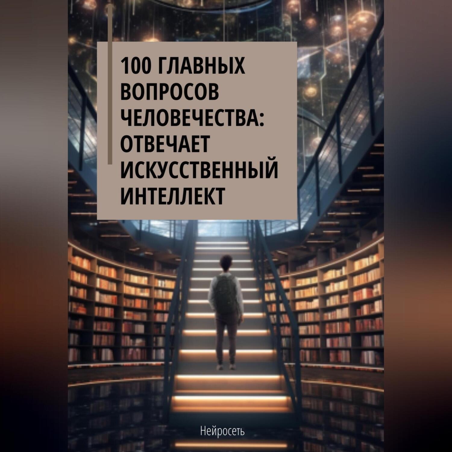 Обложка книги «100 главных вопросов человечества: отвечает искусственный интеллект»
