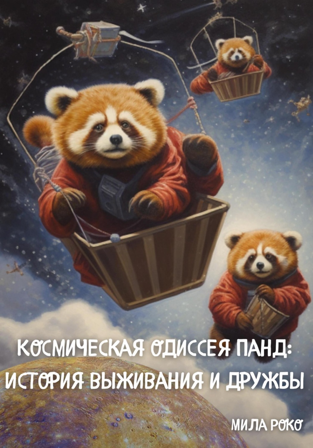 Обложка книги «Космическая Одиссея Панд: История Выживания и Дружбы»