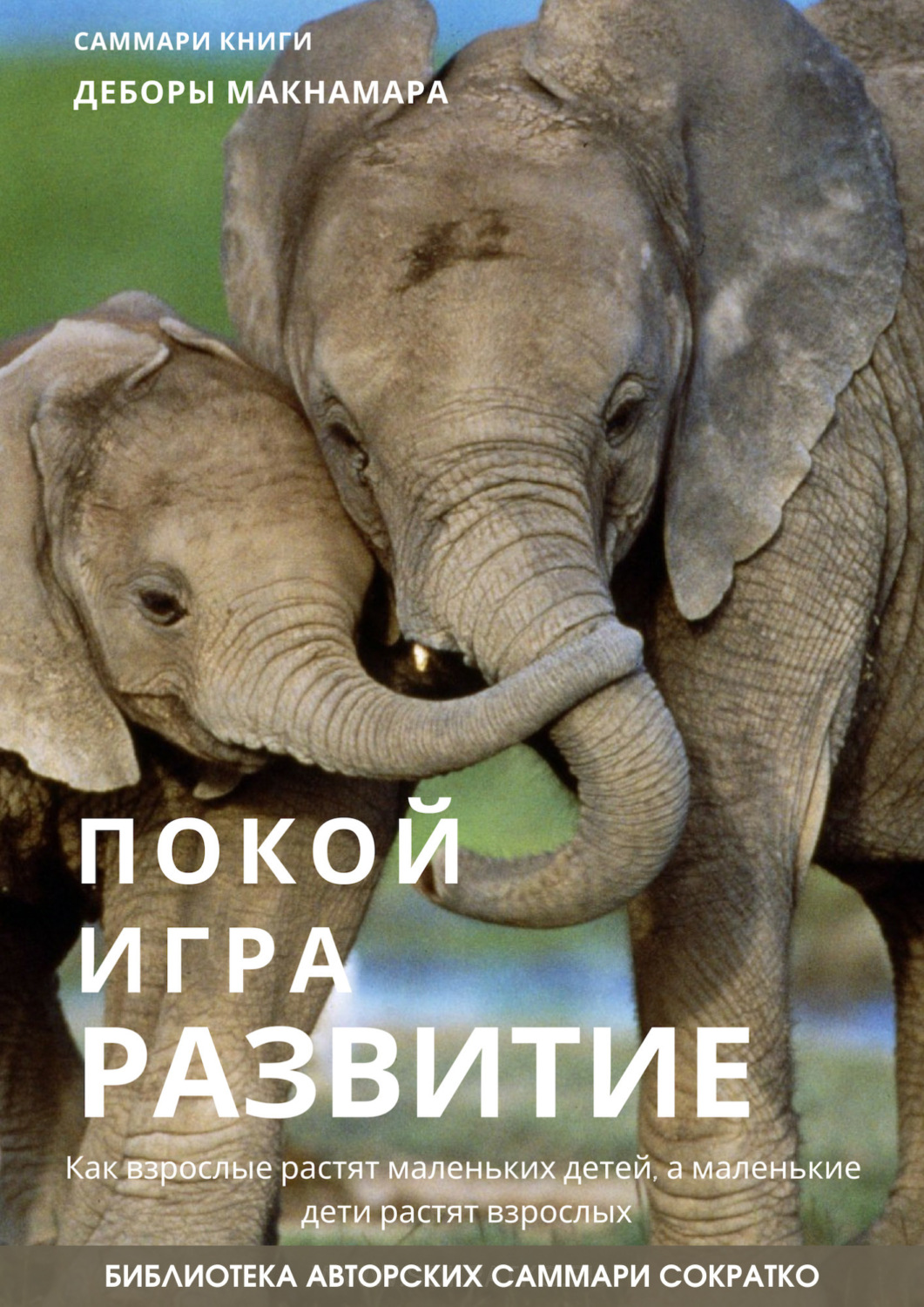 Обложка книги «Саммари книги Деборы Макнамары «Покой, игра, развитие. Как взрослые растят маленьких детей, а маленькие дети растят взрослых»»