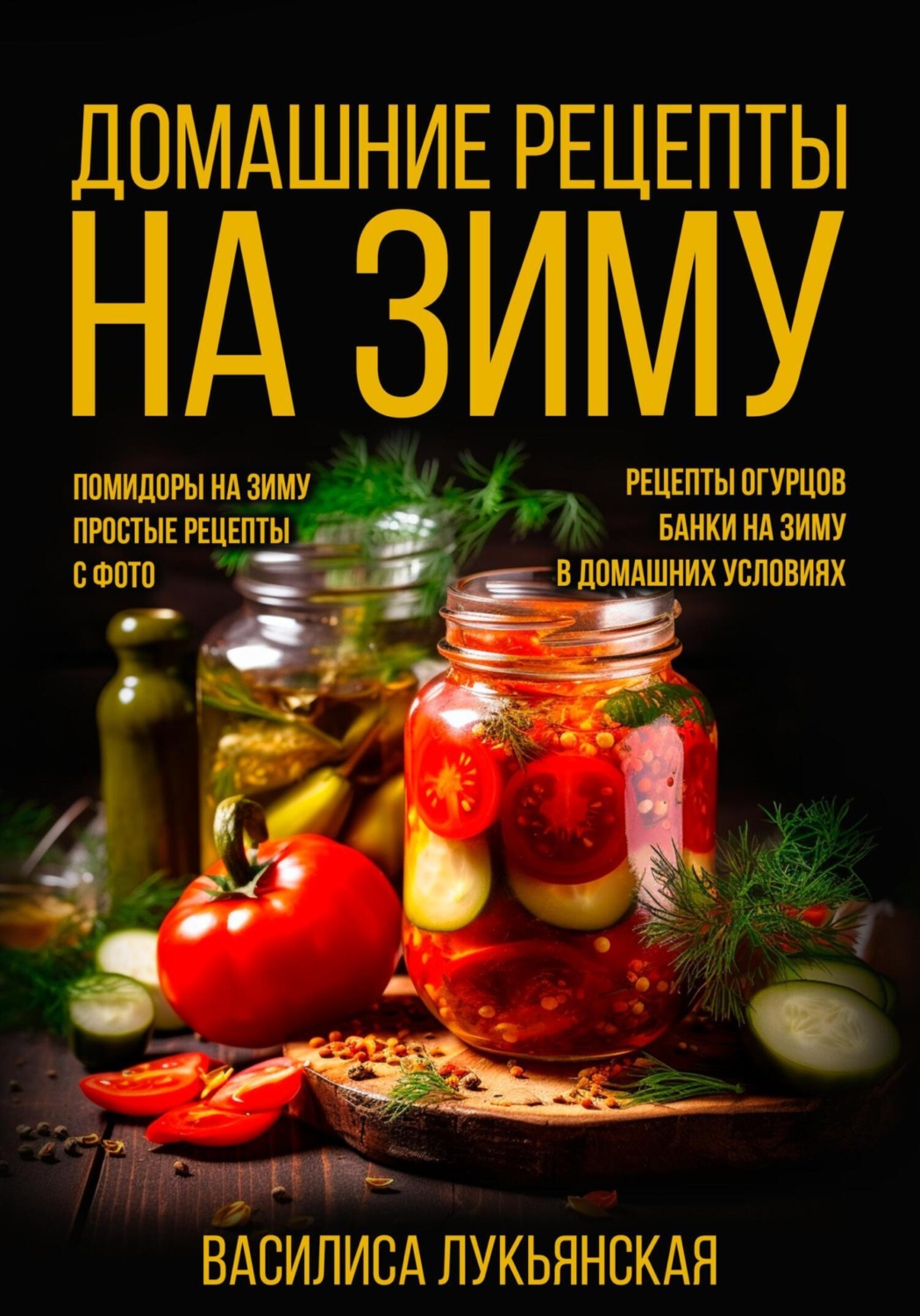 Обложка книги «Домашние рецепты на зиму. Помидоры на зиму. Простые рецепты с фото. Рецепты огурцов. Банки на зиму в домашних условиях»