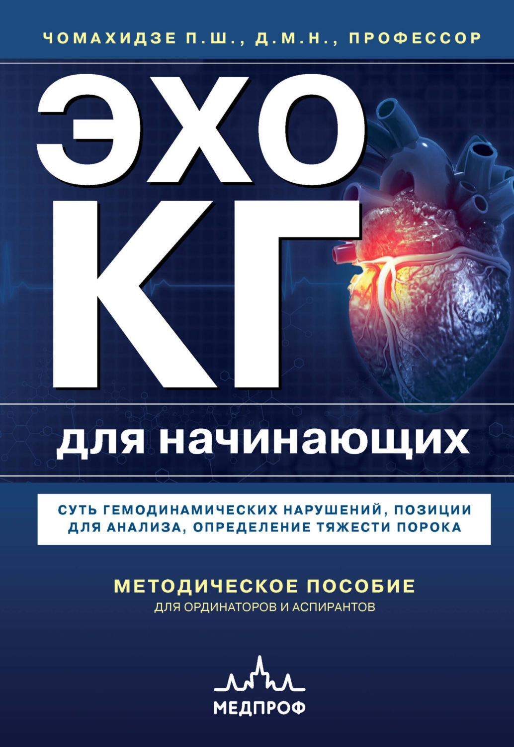 Обложка книги «Эхокардиография для начинающих. Суть гемодинамических нарушений, позиции для анализа, определение тяжести порока»
