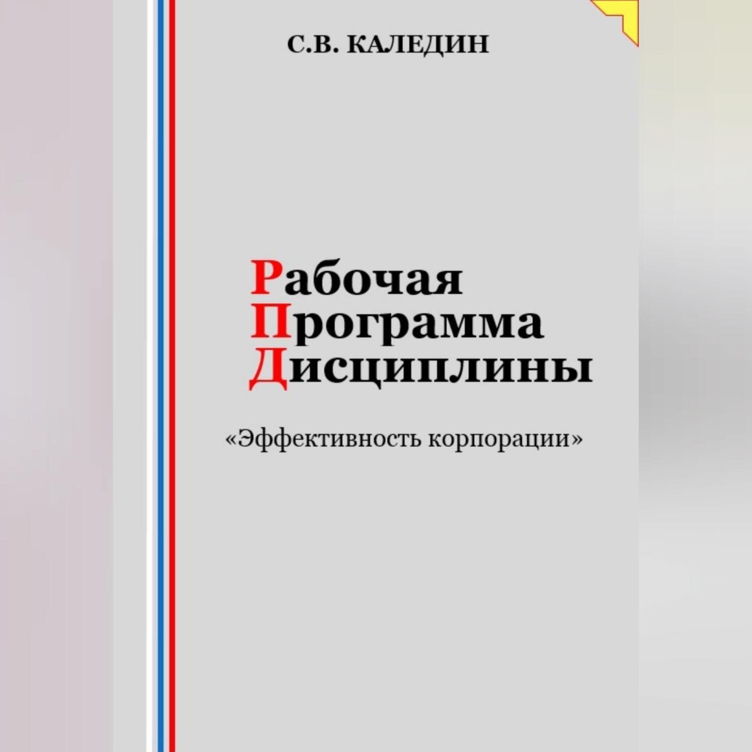 Обложка книги «Рабочая программа дисциплины «Эффективность корпорации»»