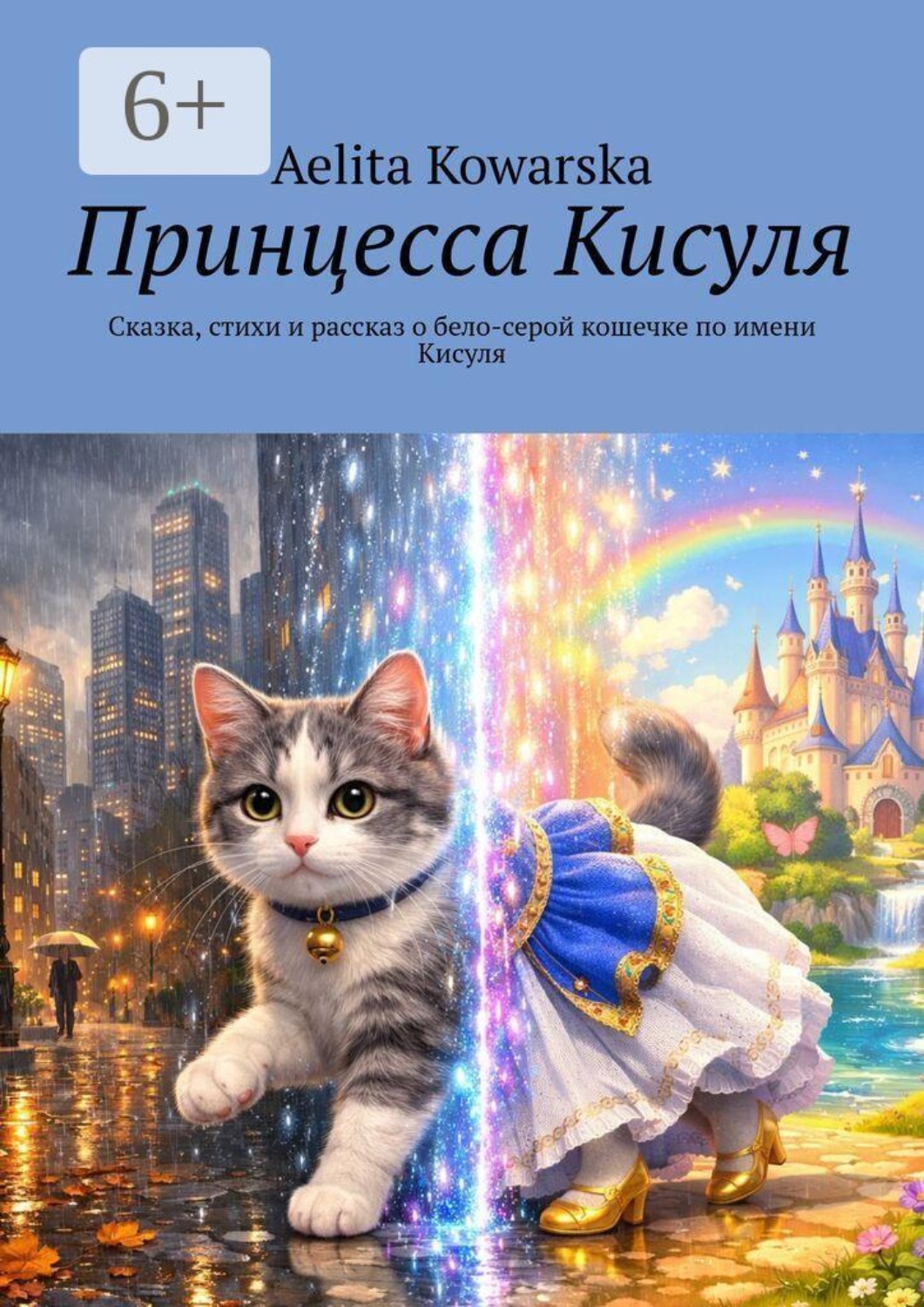 Обложка книги «Принцесса Кисуля. Сказка, стихи и рассказ о бело-серой кошечке по имени Кисуля»