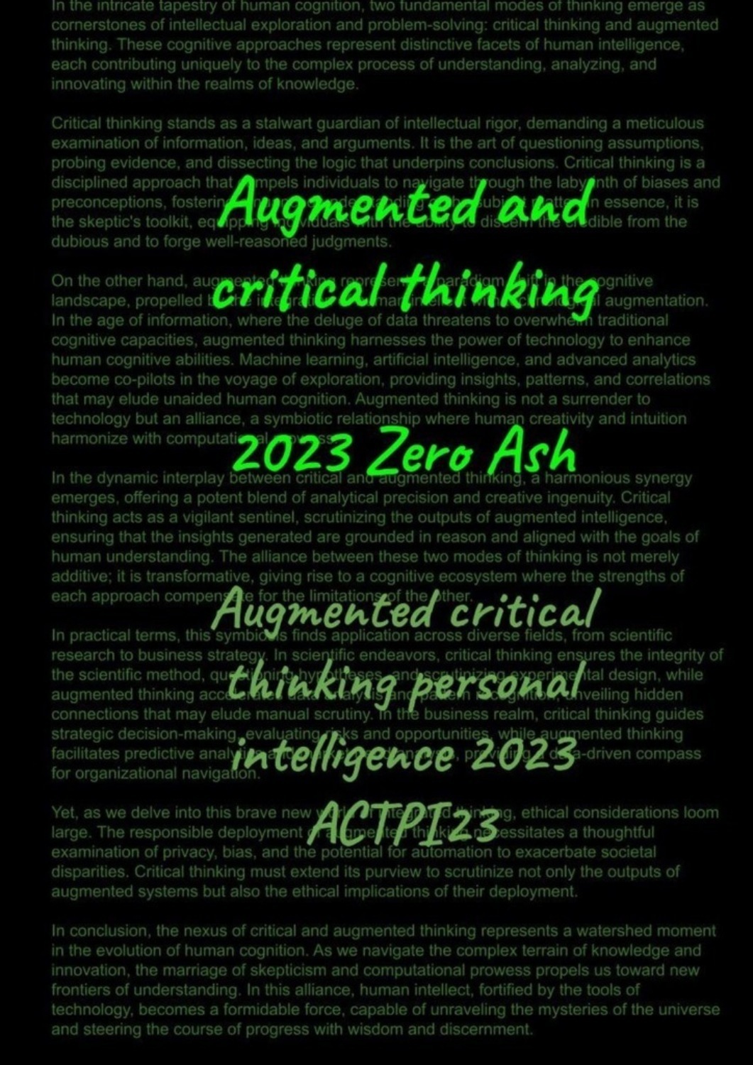 Обложка книги «Augmented and critical thinking»