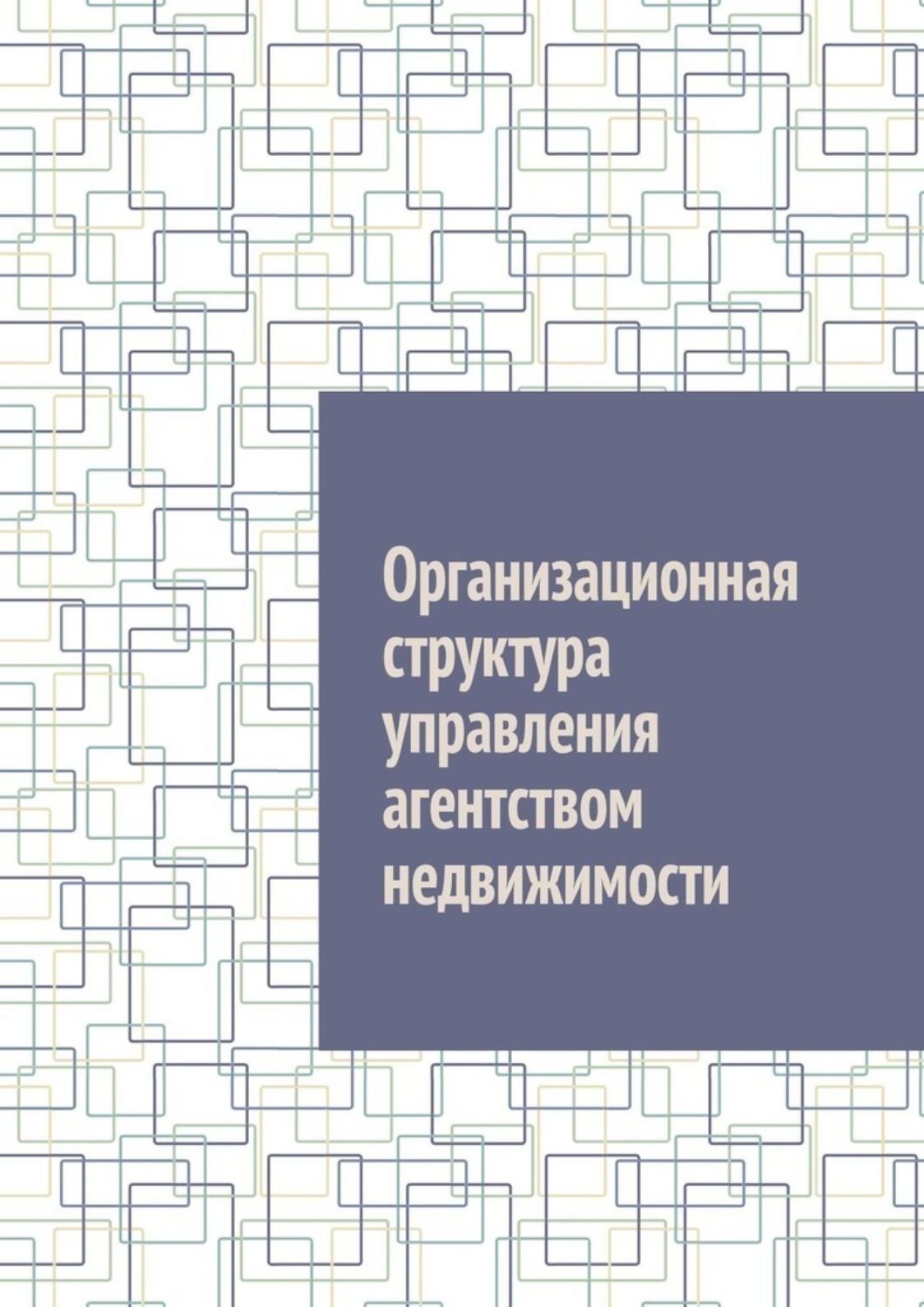 Обложка книги «Организационная структура управления агентством недвижимости»