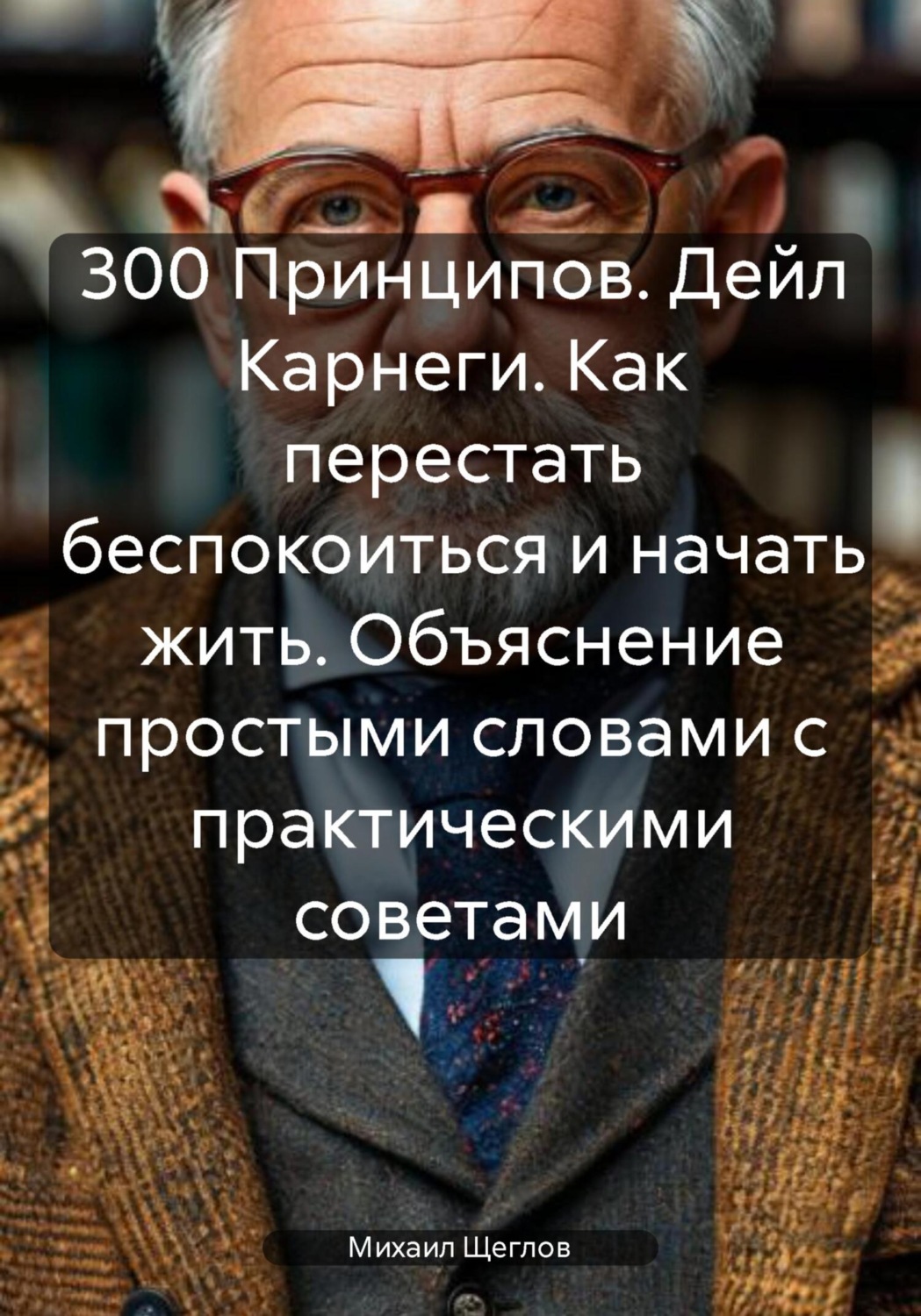 Обложка книги «300 Принципов. Дейл Карнеги. Как перестать беспокоиться и начать жить. Объяснение простыми словами с практическими советами»