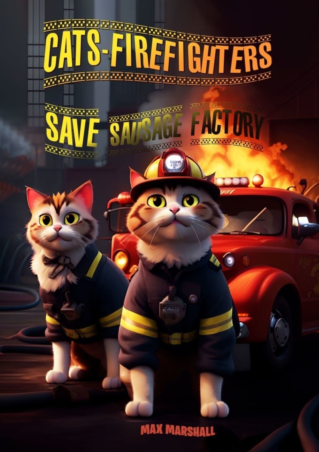 Обложка книги «Cats-Firefighters Save Sausage Factory»