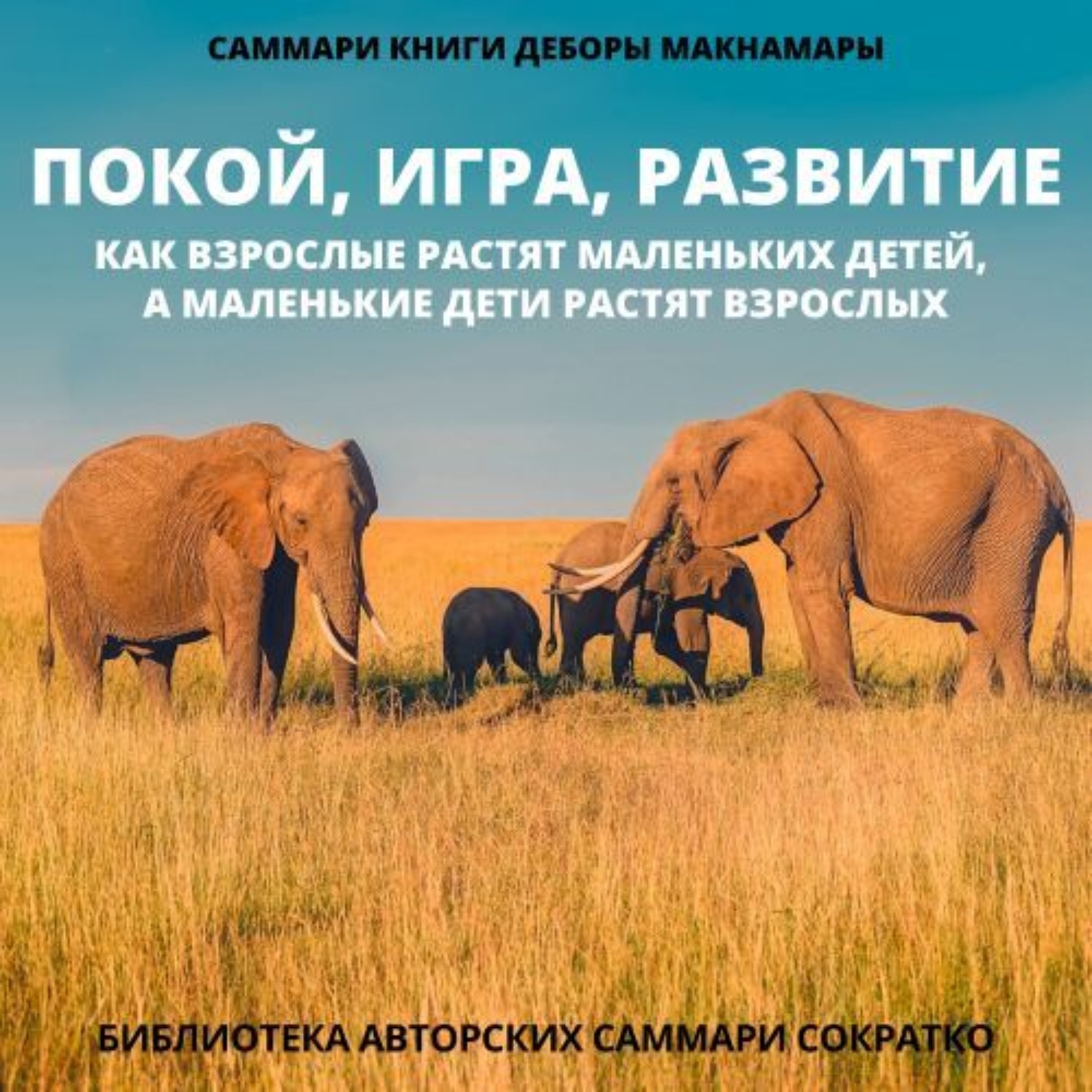 Обложка книги «Саммари книги Деборы Макнамары «Покой, игра, развитие. Как взрослые растят маленьких детей, а маленькие дети растят взрослых»»