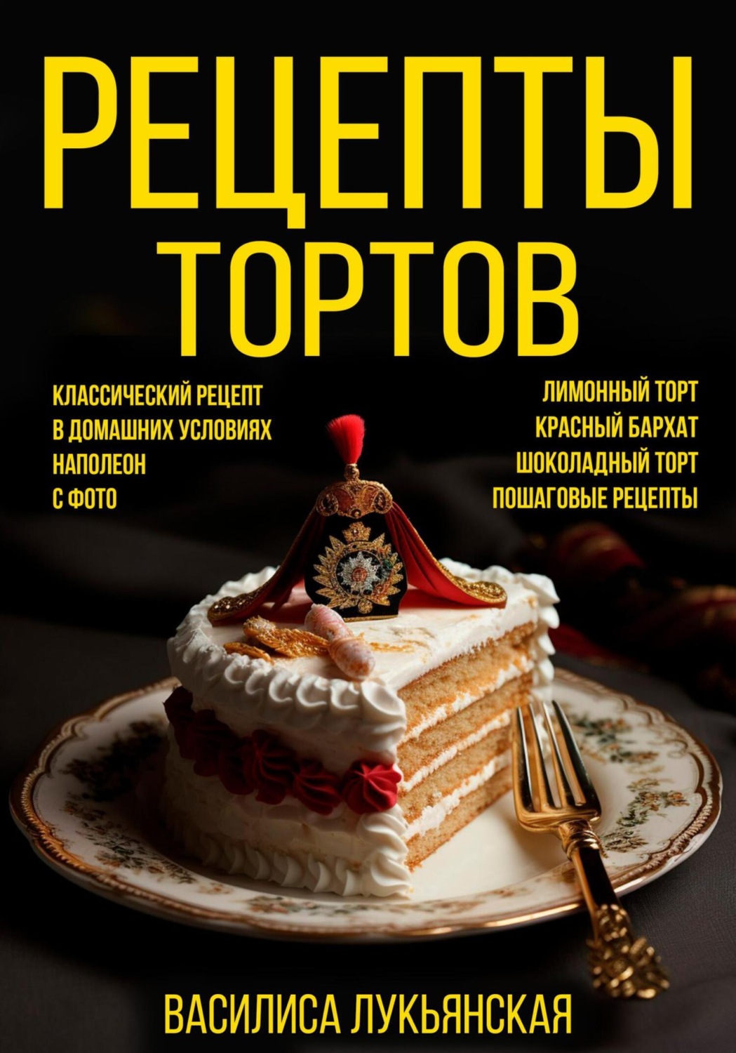 Обложка книги «Рецепты тортов. Классический рецепт в домашних условиях с фото. Наполеон. Лимонный торт. Красный бархат. Шоколадный торт. Пошаговые рецепты»