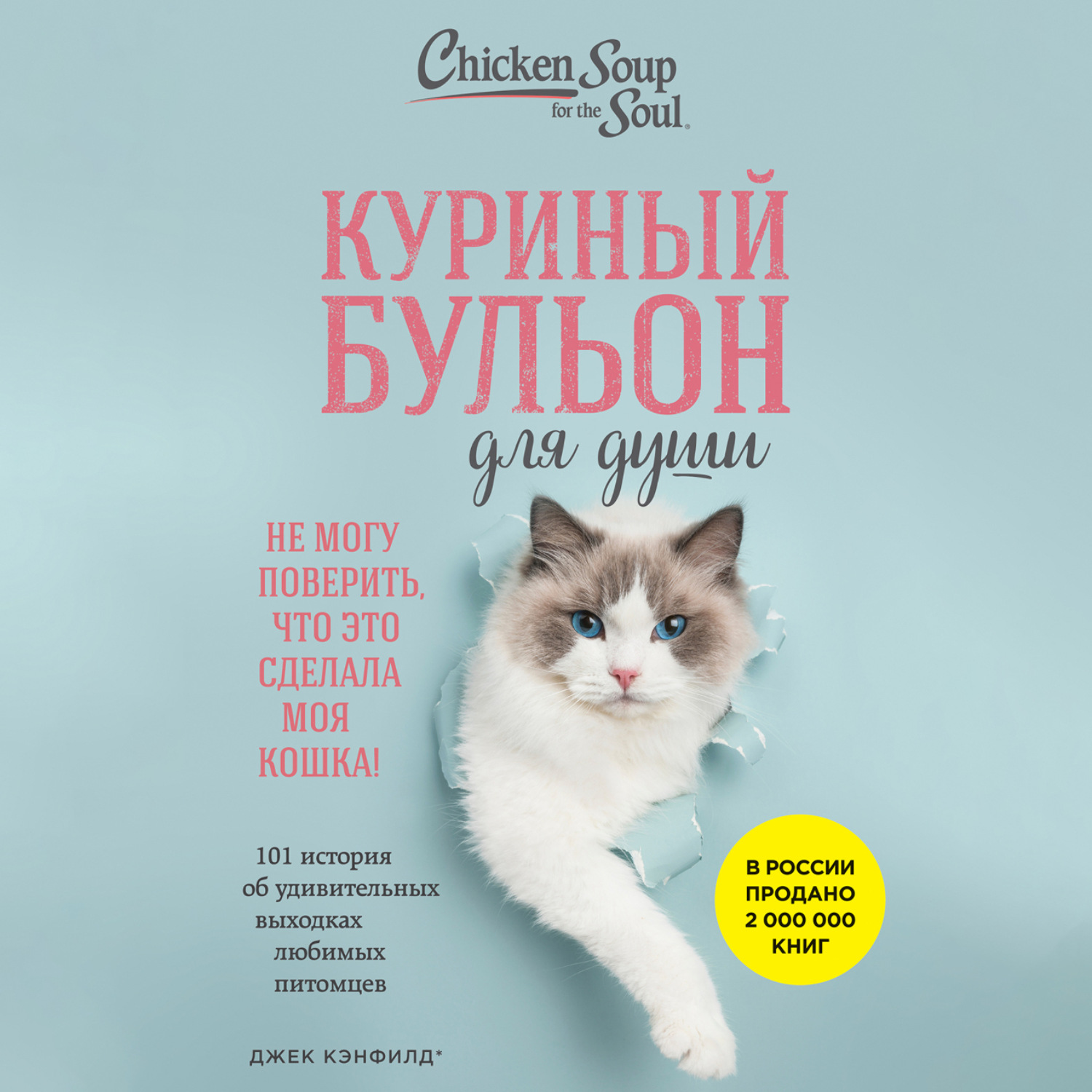 Обложка книги «Куриный бульон для души. Не могу поверить, что это сделала моя кошка! 101 история об удивительных выходках любимых питомцев»