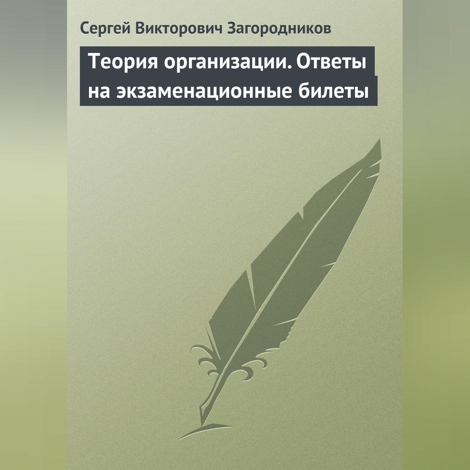 Обложка книги «Теория организации. Ответы на экзаменационные билеты»
