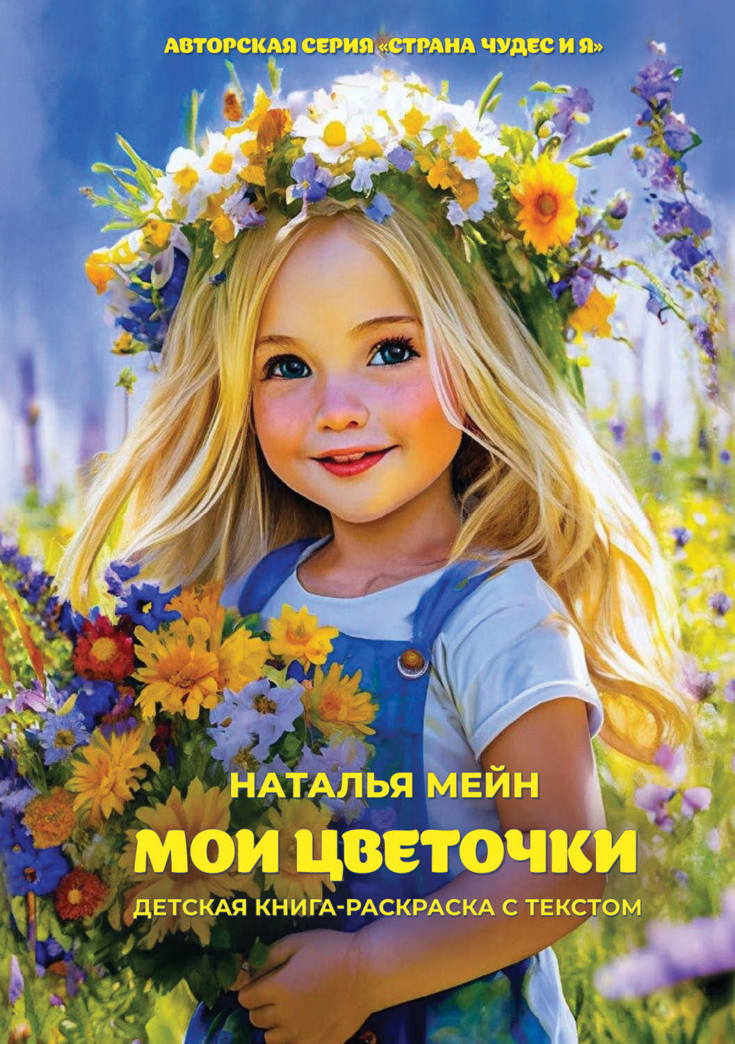Обложка книги «Мои цветочки. Детская книга-раскраска с текстом»