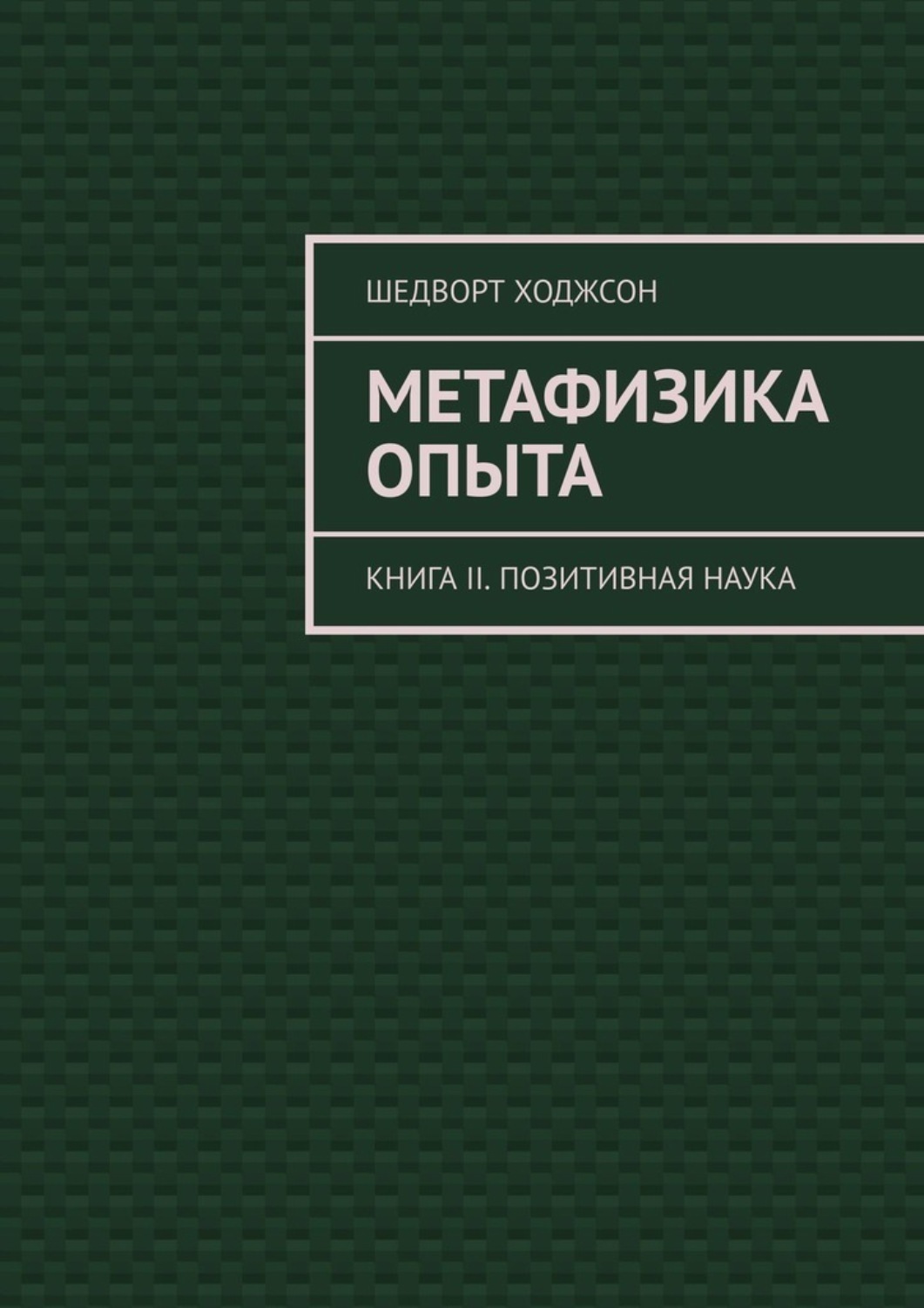 Обложка книги «Метафизика опыта. Книга II. Позитивная наука»