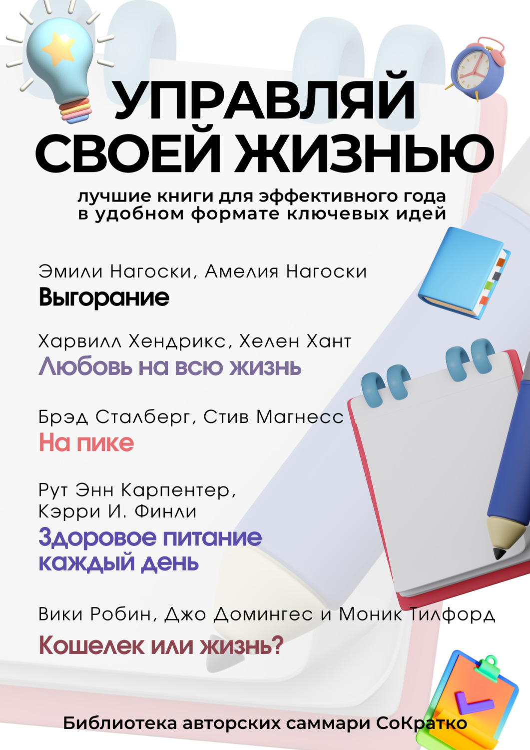 Обложка книги «Сборник из 5 саммари «Управляй своей жизнью»»