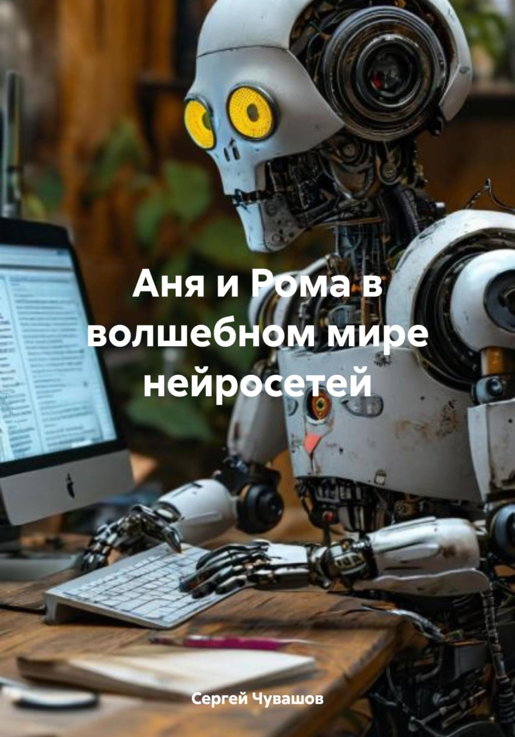 Обложка книги «Аня и Рома в волшебном мире нейросетей»