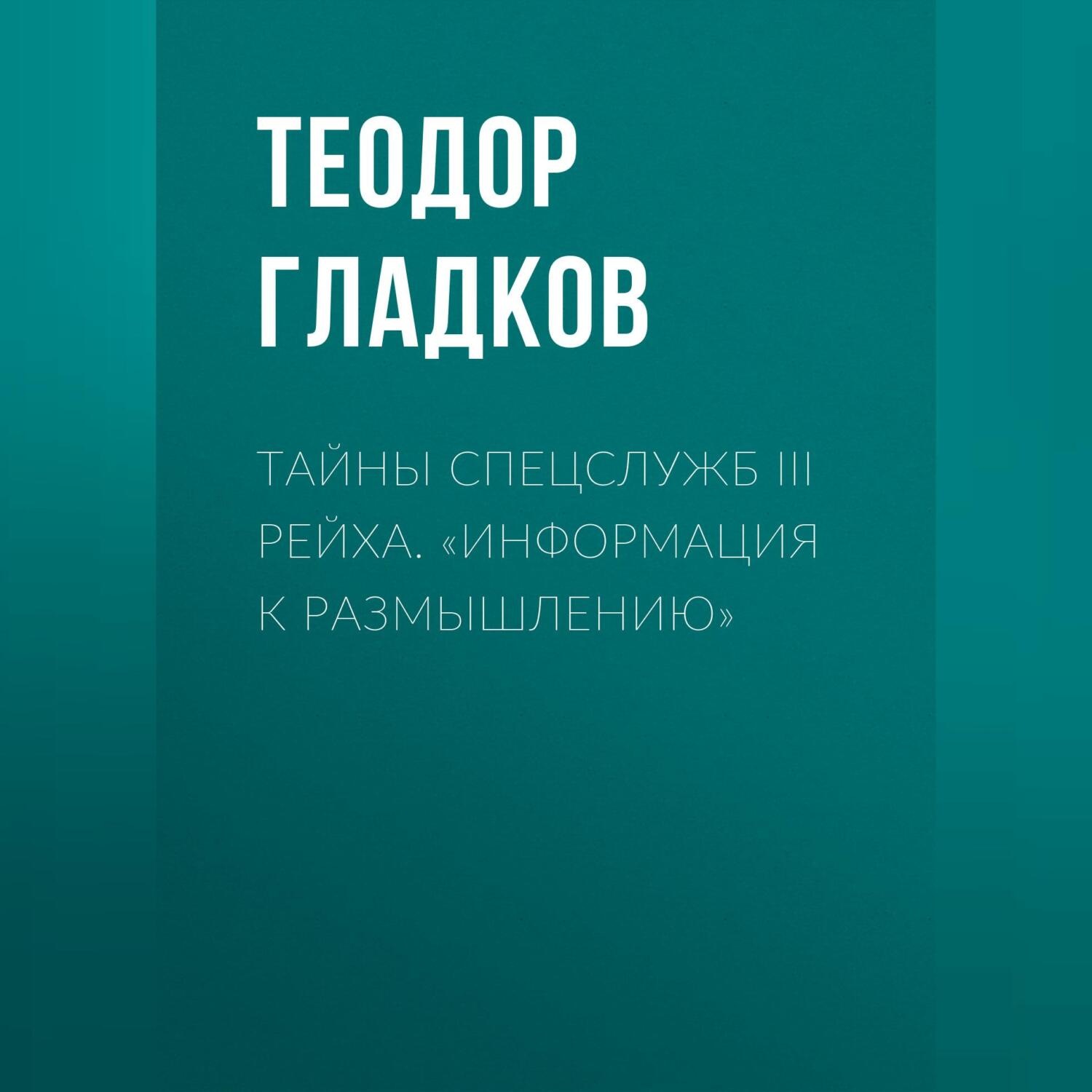 Обложка книги «Тайны спецслужб III Рейха. «Информация к размышлению»»