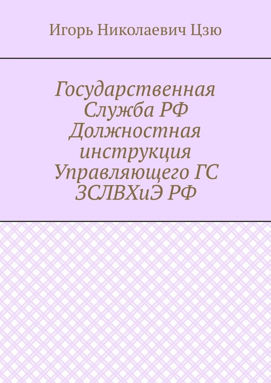 Обложка книги «Государственная Служба РФ Должностная инструкция Управляющего ГС ЗСЛВХиЭ РФ»