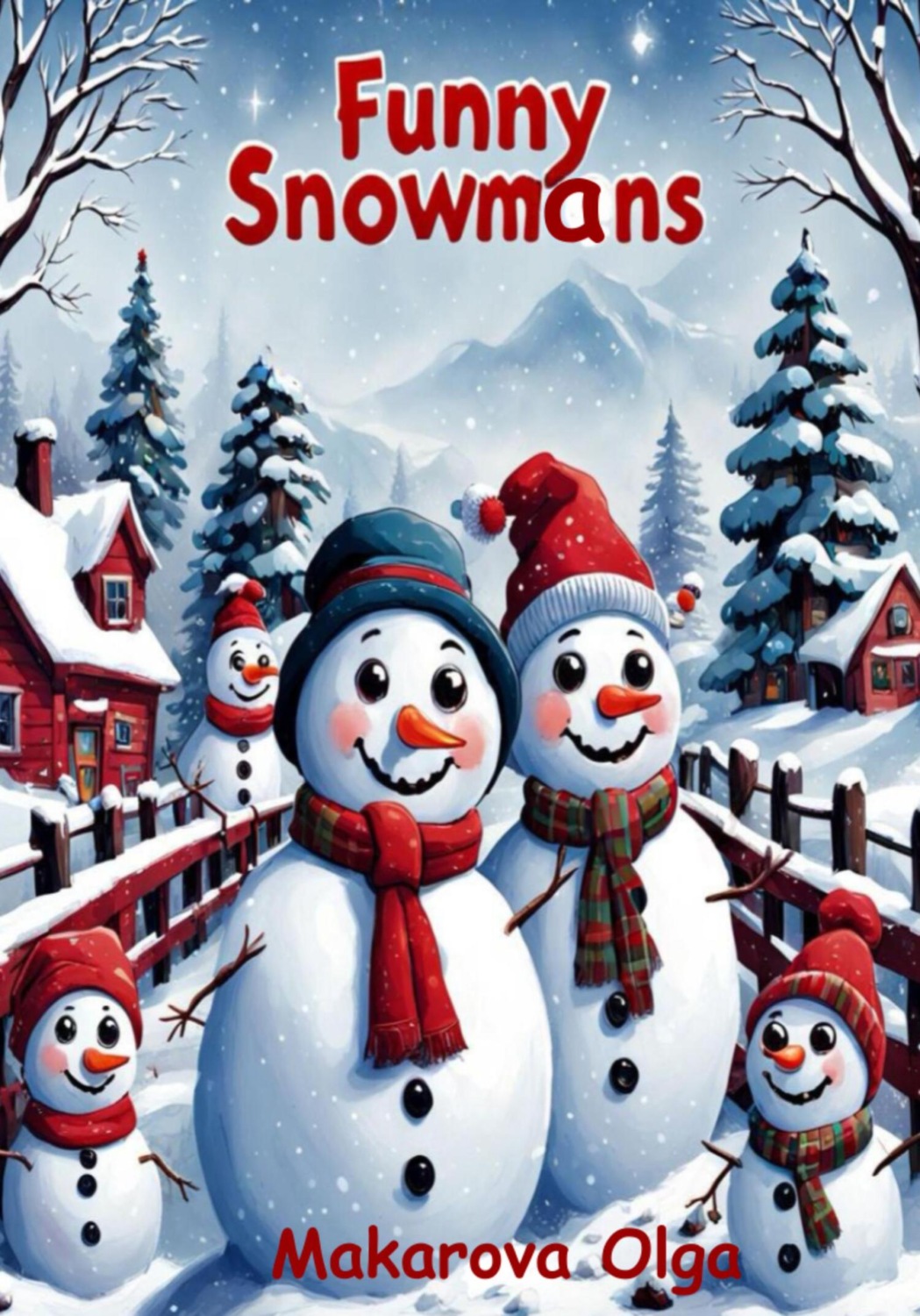 Обложка книги «Fuuny snowmans. Раскраска для детей»