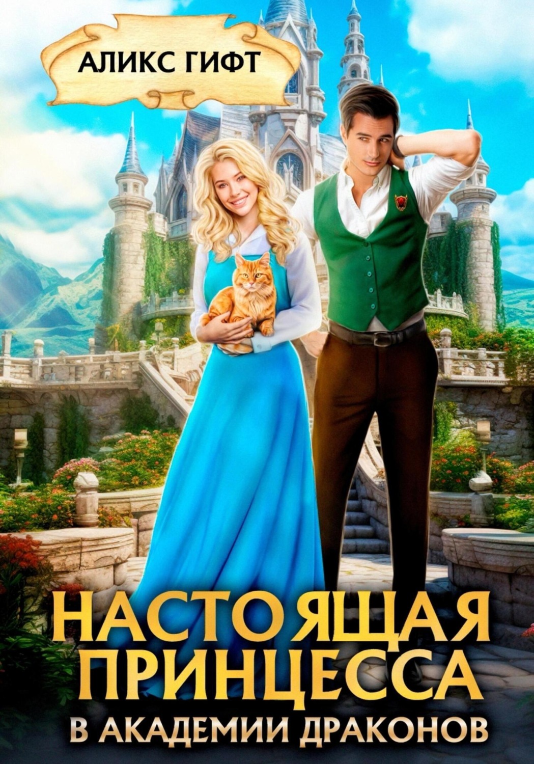 Обложка книги «Настоящая принцесса в академии драконов»