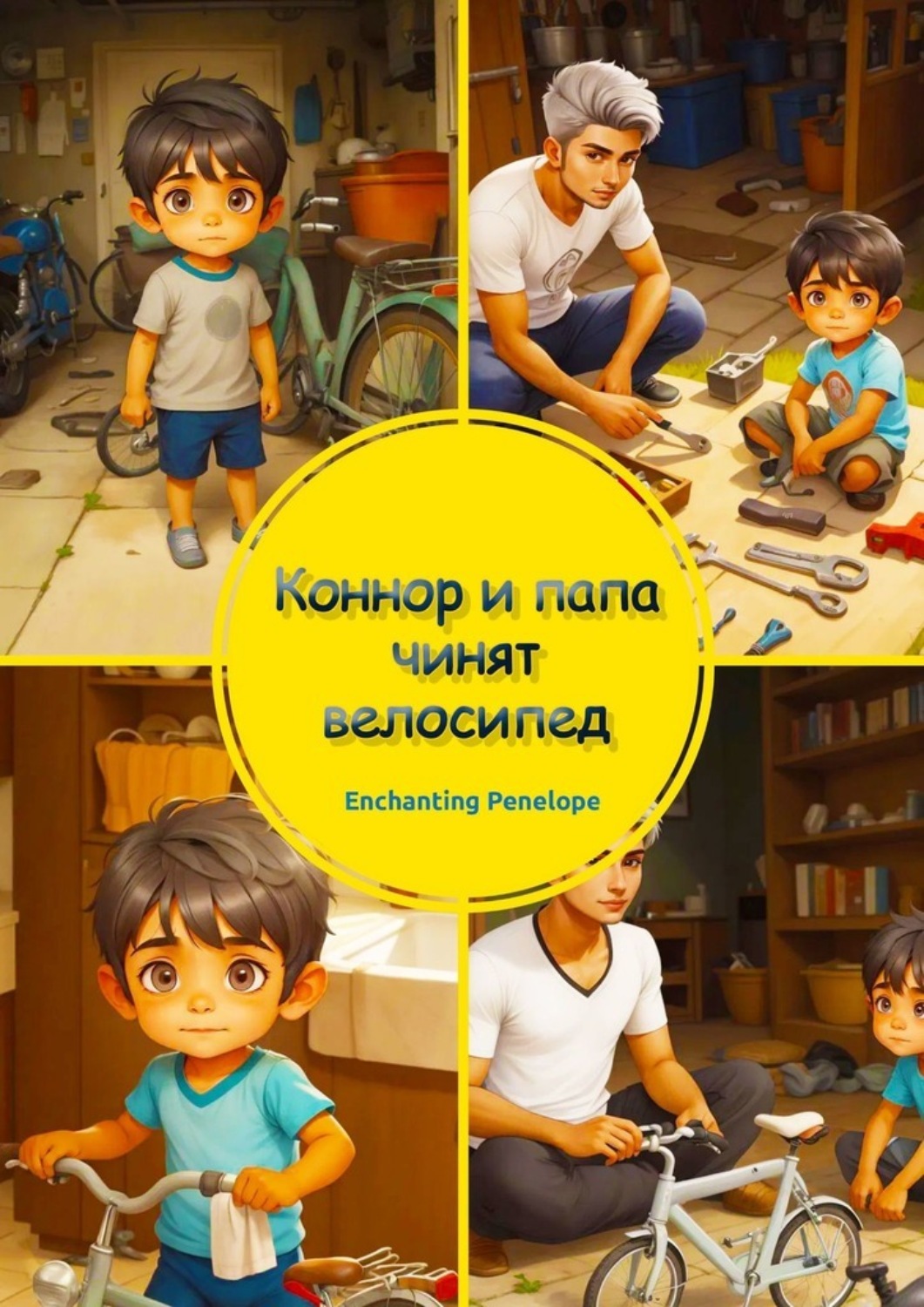 Обложка книги «Коннор и папа чинят велосипед»