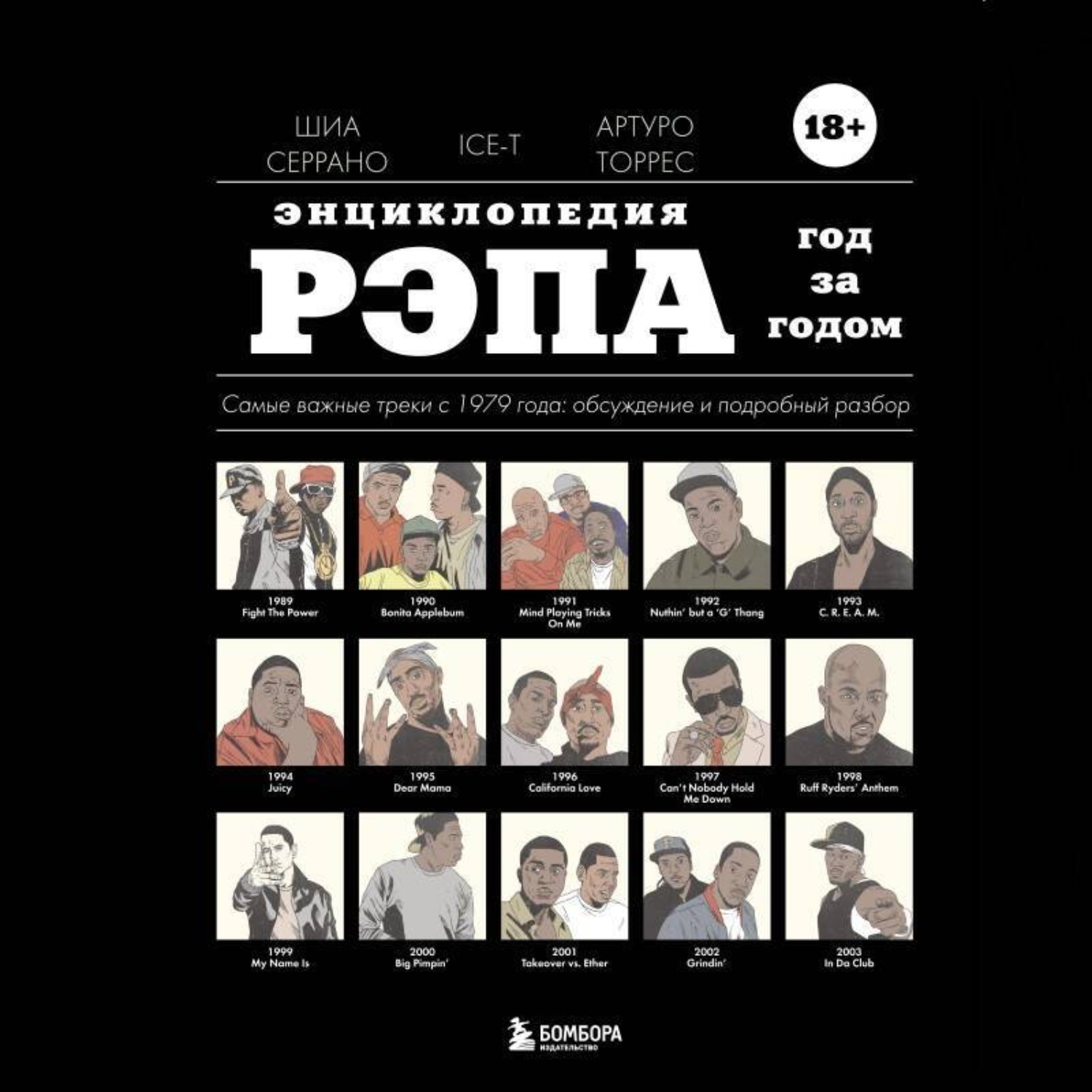 Обложка книги «Энциклопедия рэпа. Год за годом. Самые важные треки c 1979 года: обсуждение и подробный разбор»