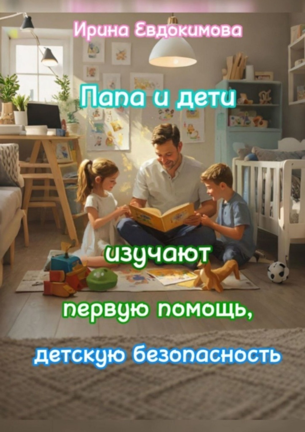 Обложка книги «Папа и дети изучают первую помощь, детскую безопасность»