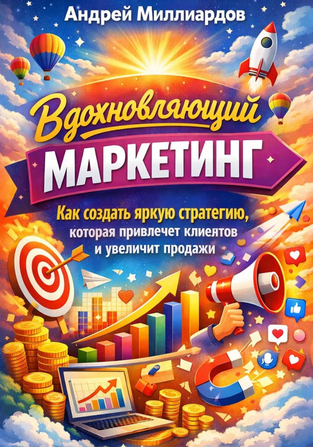 Обложка книги «Вдохновляющий маркетинг. Как создать яркую стратегию, которая привлечет клиентов и увеличит продажи»
