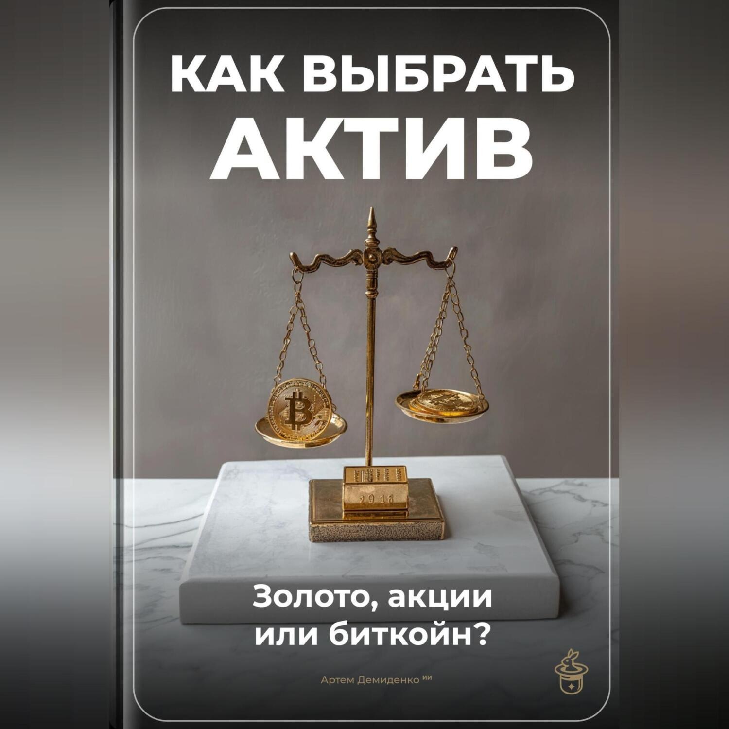 Обложка книги «Как выбрать актив: Золото, акции или биткойн?»
